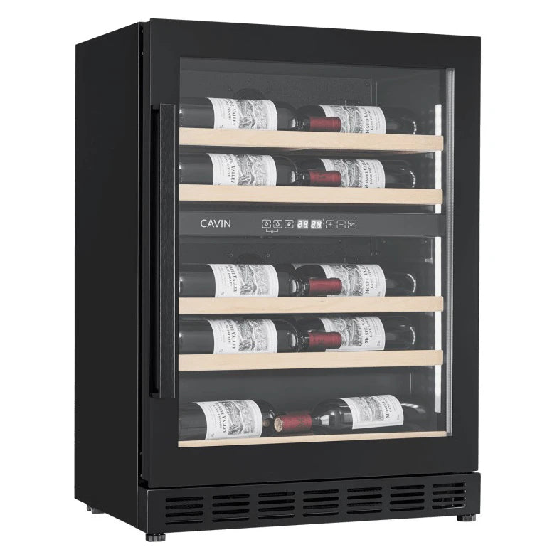 Wine Cooler 18 bottles Cavin Arctic Collection 60D Shallow Fullglass Black