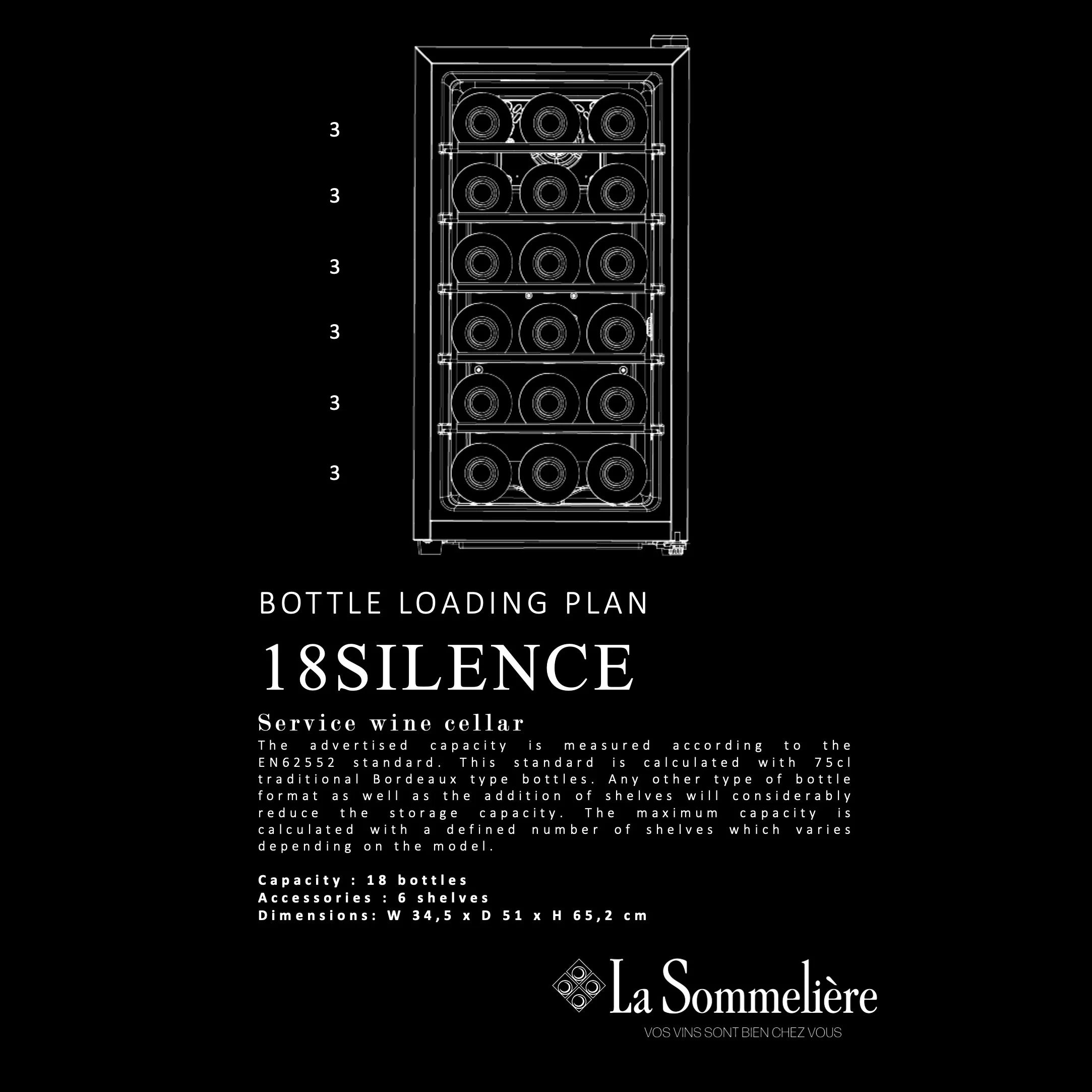 Wine Cooler 18 bottles La Sommelière 18SILENCE