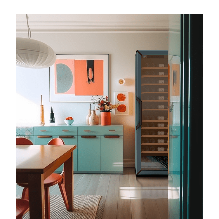 Wine Refrigerator 170 Bottles Goguette Blue