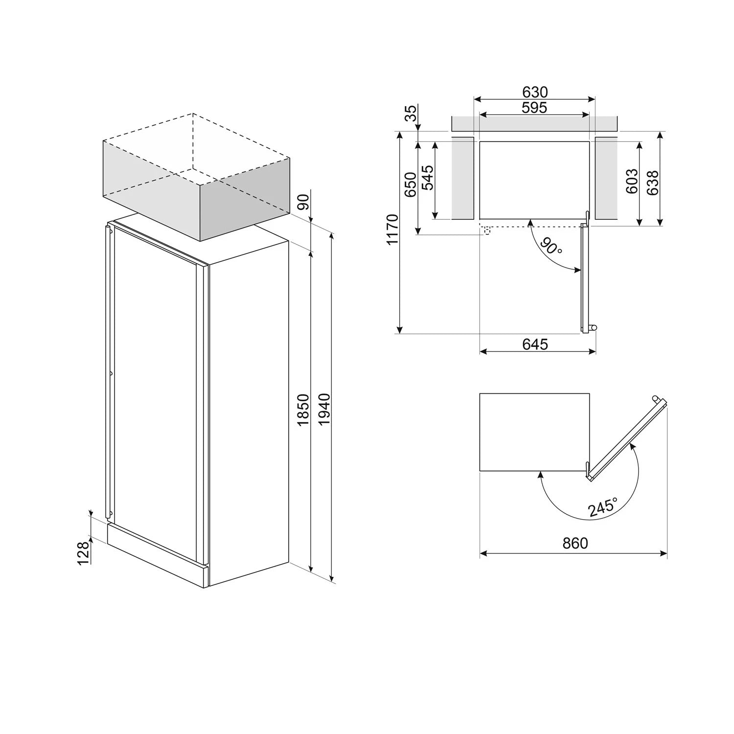 Wine refrigerator 197 bottles Smeg SCV115G