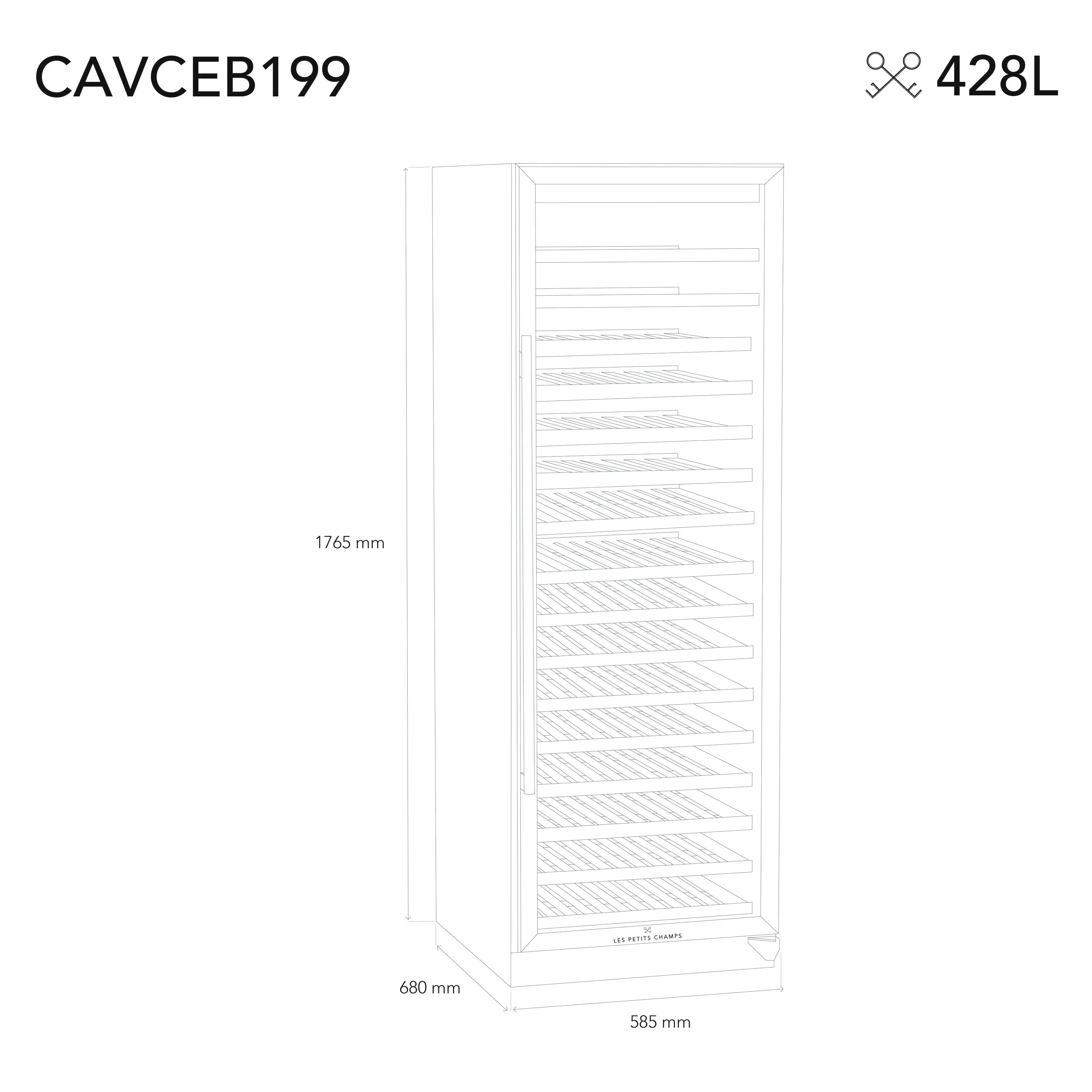 Wine Cooler 199 bottles Les Petits Champs CAVCEB199