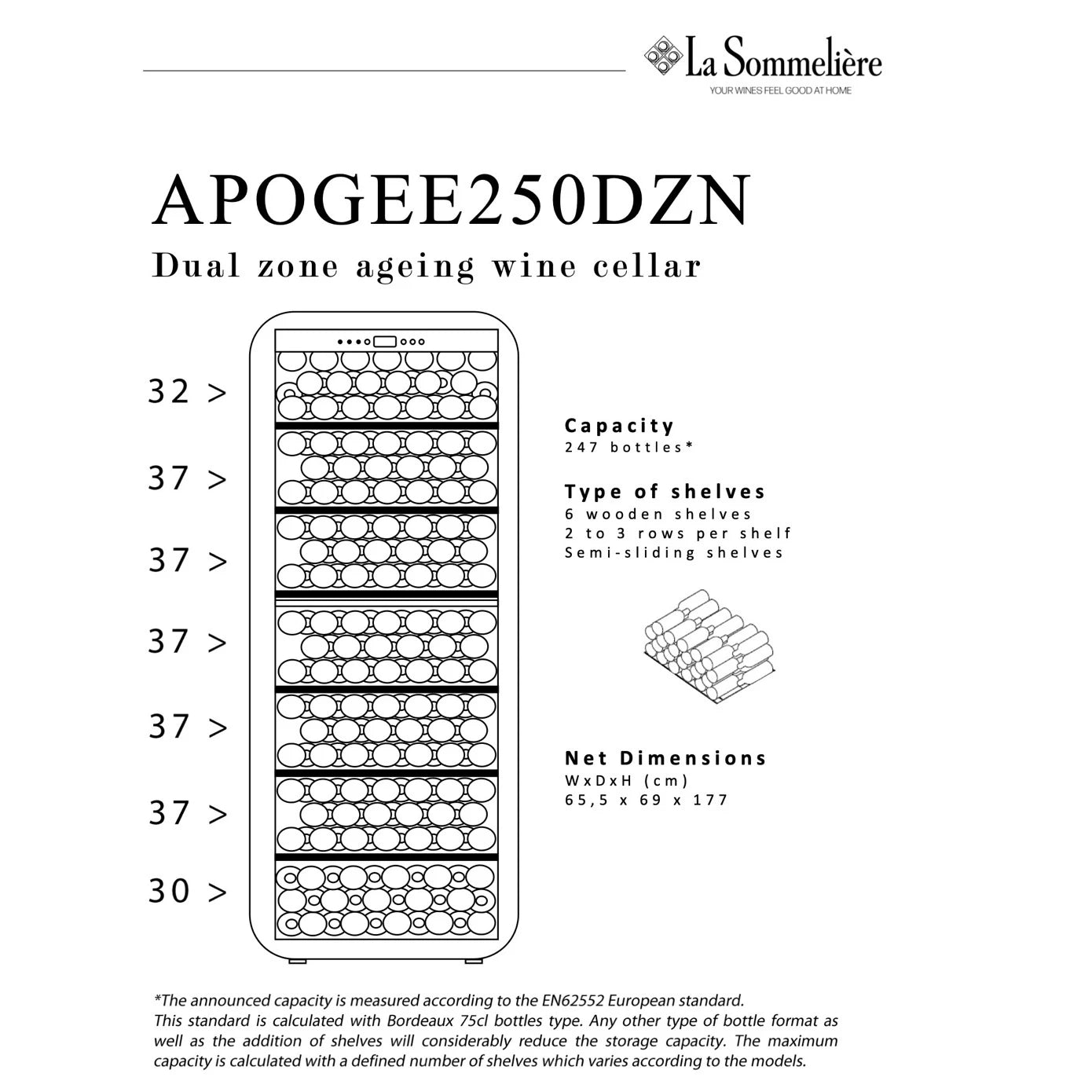 Weinkühlschrank 247 Flaschen La Sommelière APOGEE 250DZN