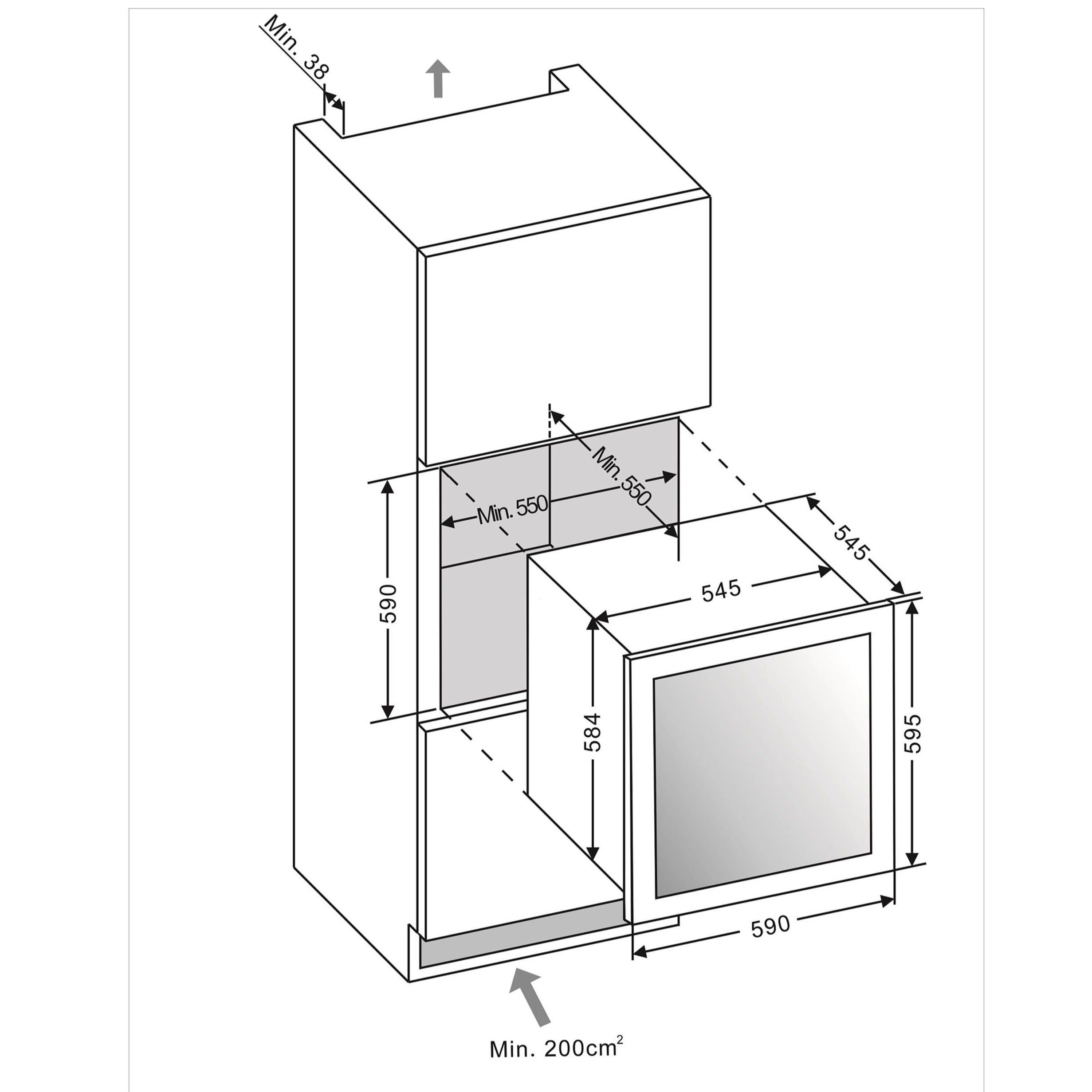 Weinkühlschrank 26 Flaschen WineKeeper 25D Anthracite Black