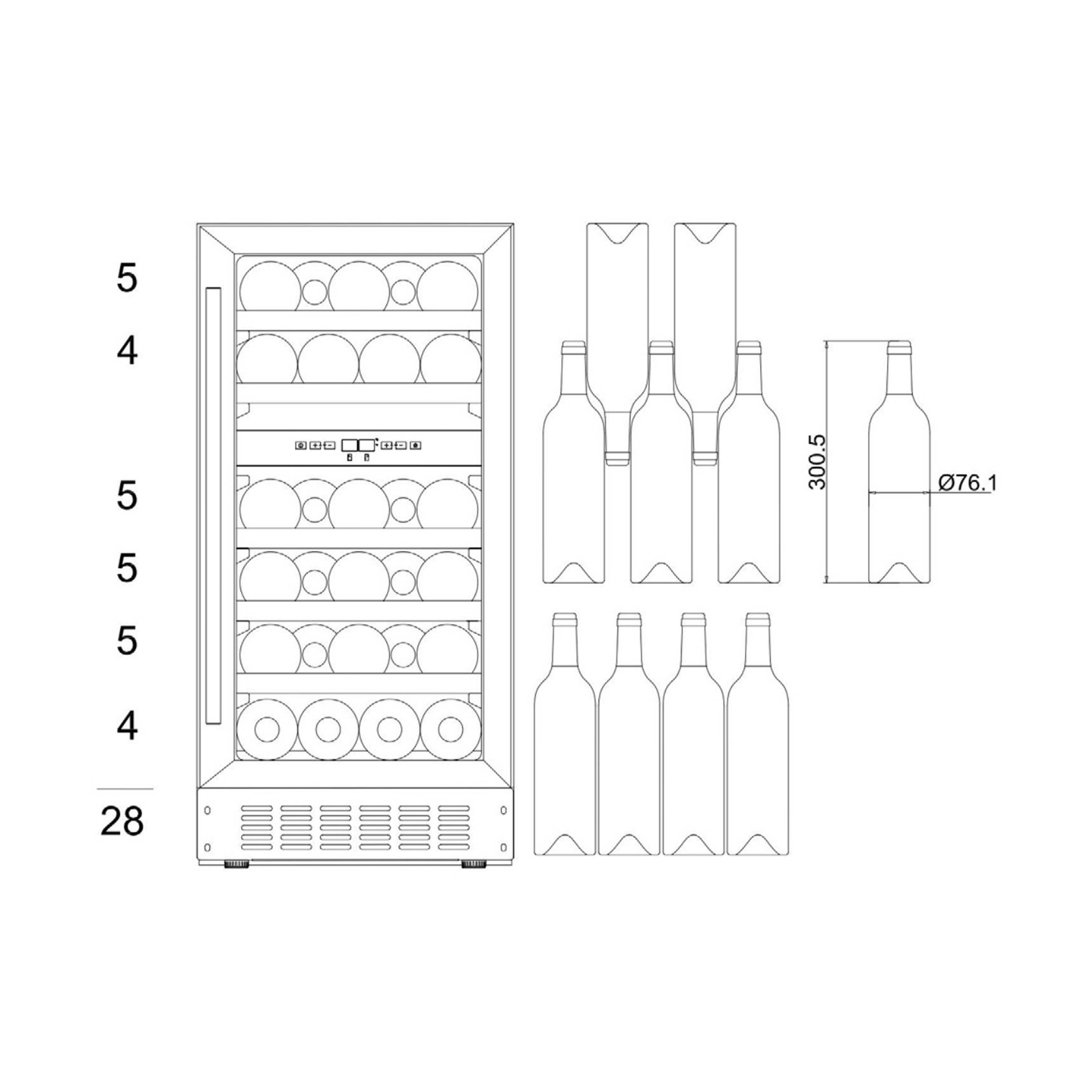 Weinkühlschrank 28 Flaschen WineCave 700 40D Stainless