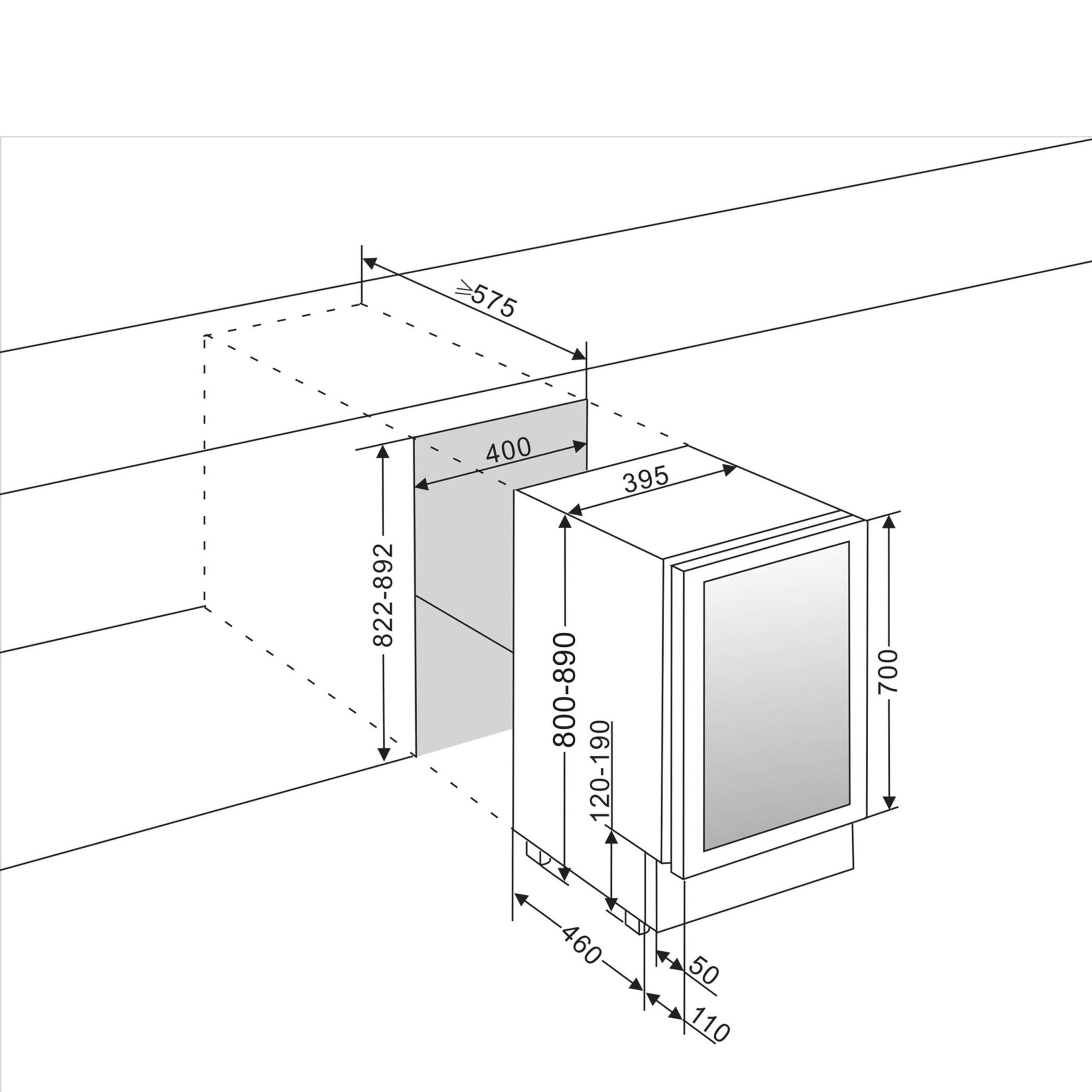 Weinkühlschrank 28 Flaschen WineCave 700 40D Anthracite Black