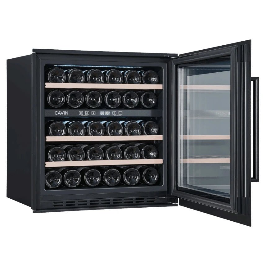 Wine Cooler 30 bottles Cavin Scandinavian Collection 60 Fullglass Black
