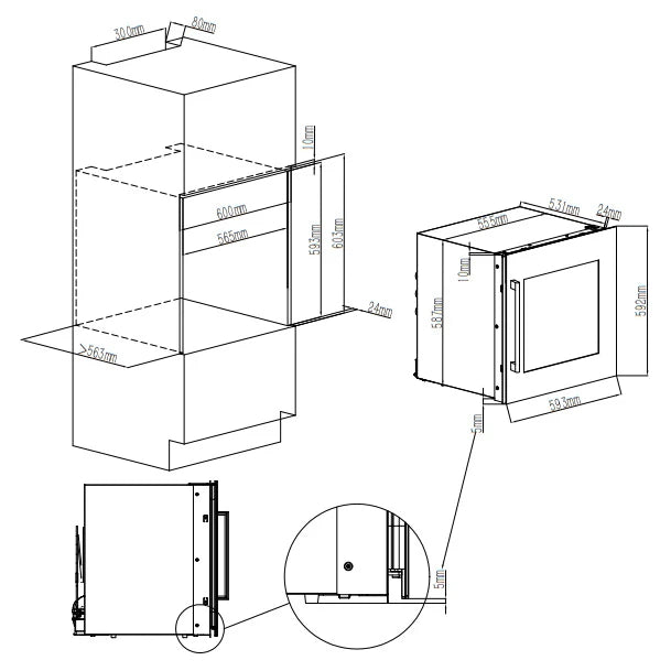 Wine Cooler 30 bottles Cavin Scandinavian Collection 60 Fullglass Black