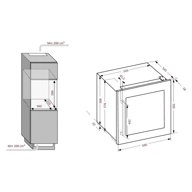 Wine Cooler 36 bottles Climadiff CBI36D2B Dual-zone
