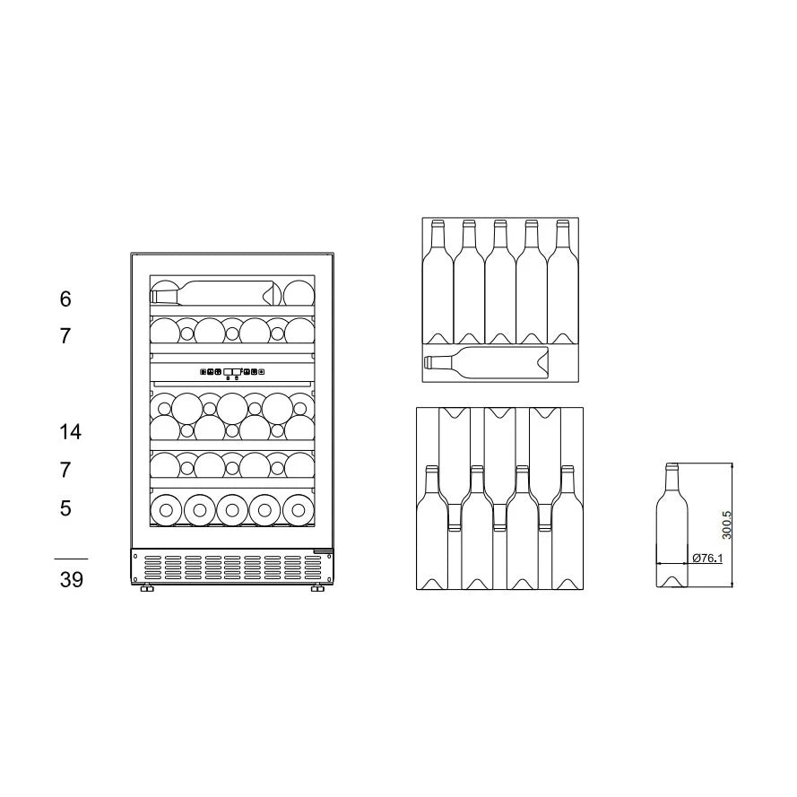 Weinkühlschrank 39 Flaschen mQuvée WineCave 700 50D Stainless