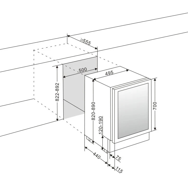 Weinkühlschrank 39 Flaschen mQuvée WineCave 700 50D Stainless