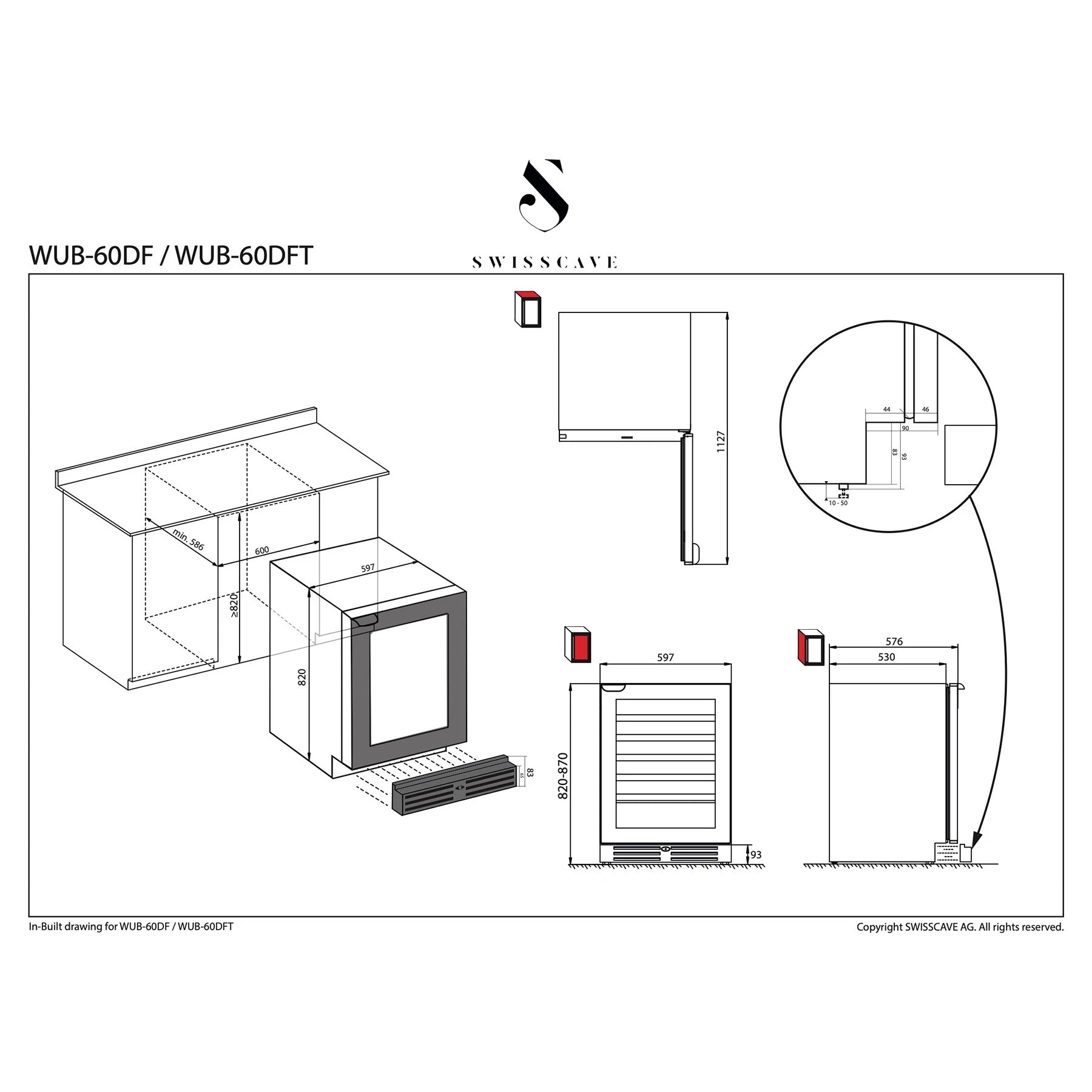 Weinkühlschrank 40 Flaschen Swisscave WUB-60DF
