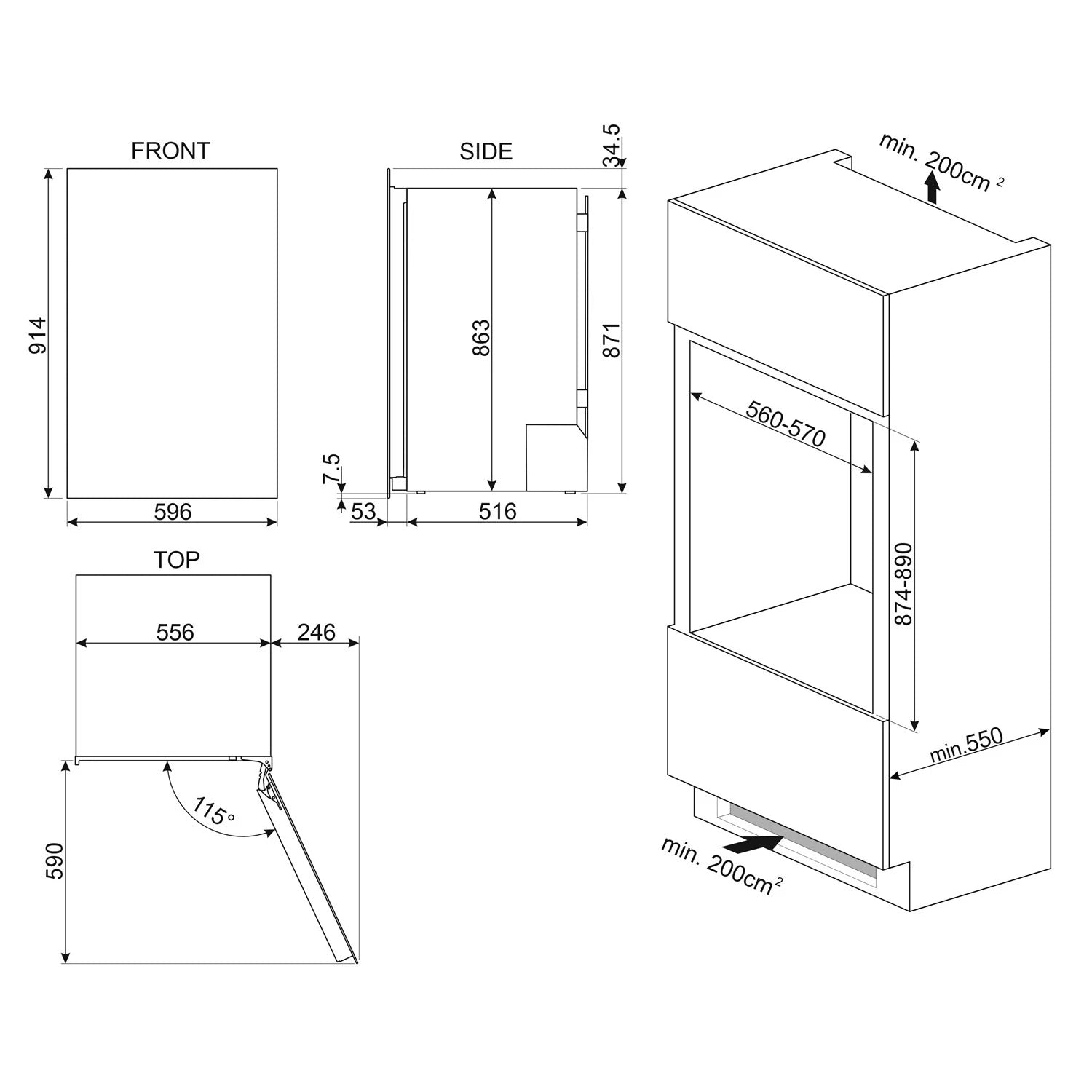 Wine refrigerator 40 bottles Smeg CVI040BE