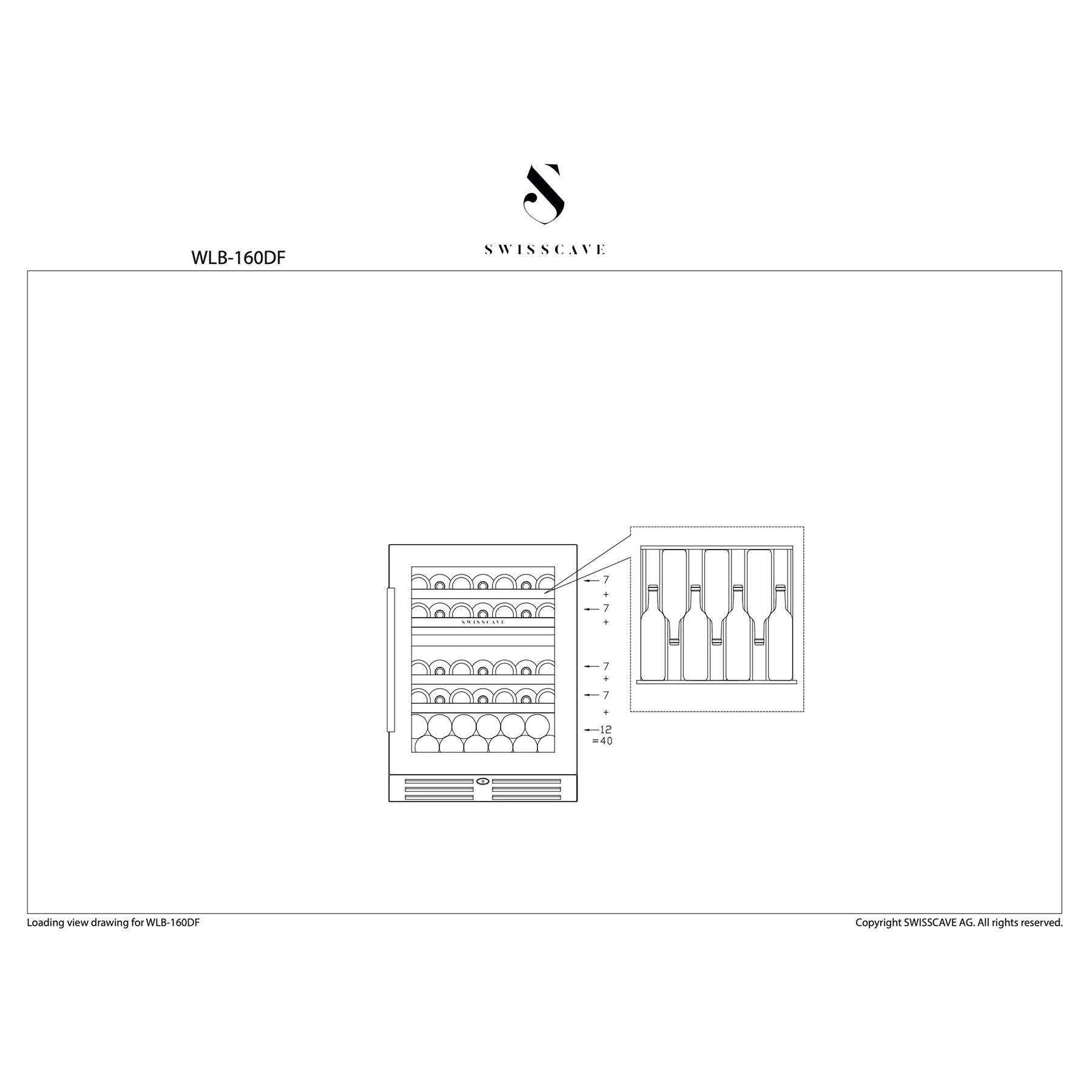 Weinkühlschrank 40 Flaschen Swisscave WLB-160DF