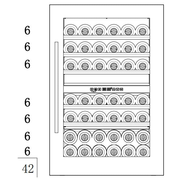 Wine Cooler 42 bottles Cavin Scandinavian Collection 90 Fullglass Black