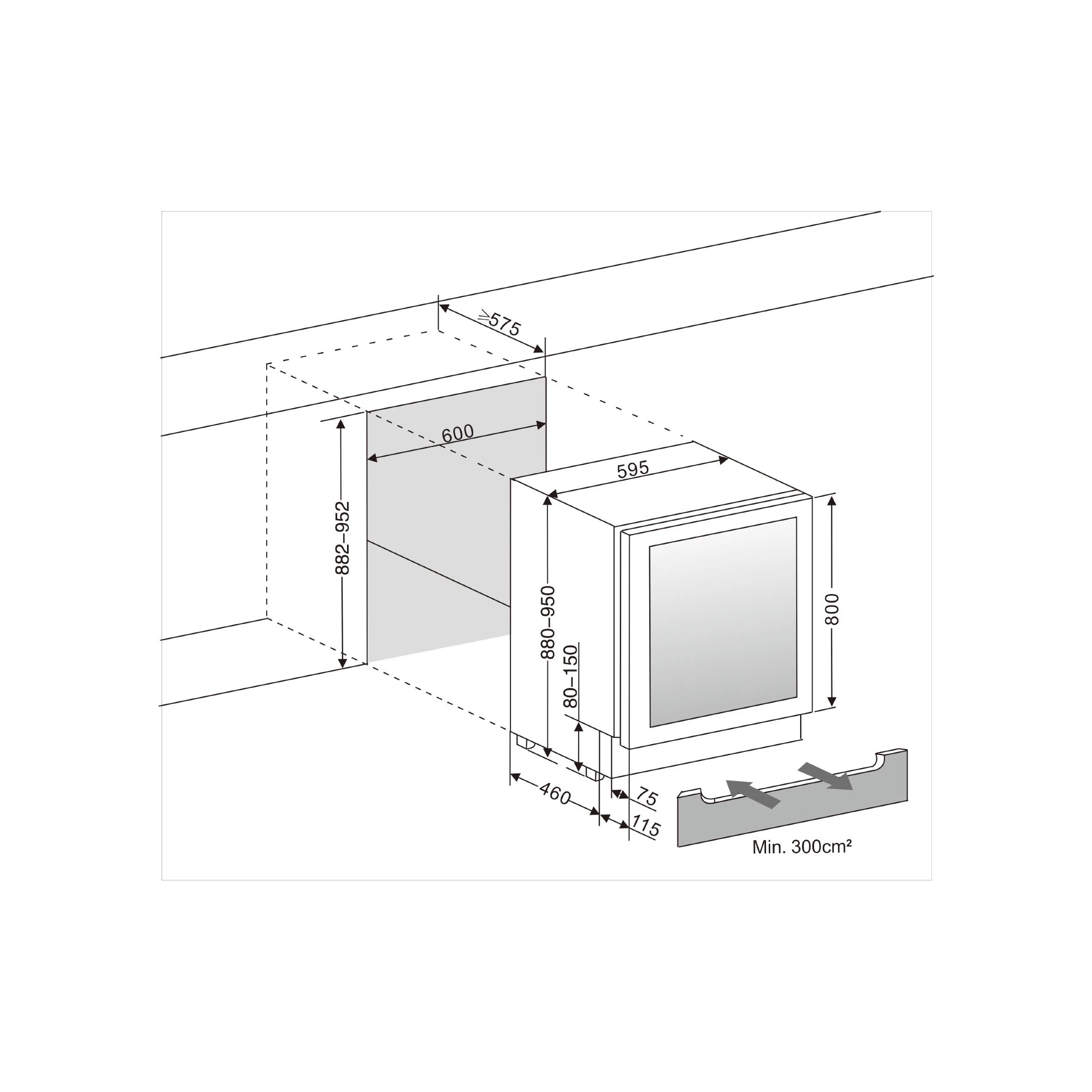 Wine Cooler 53 bottles mQuvée WineCave 800 60D Stainless Dual-zone