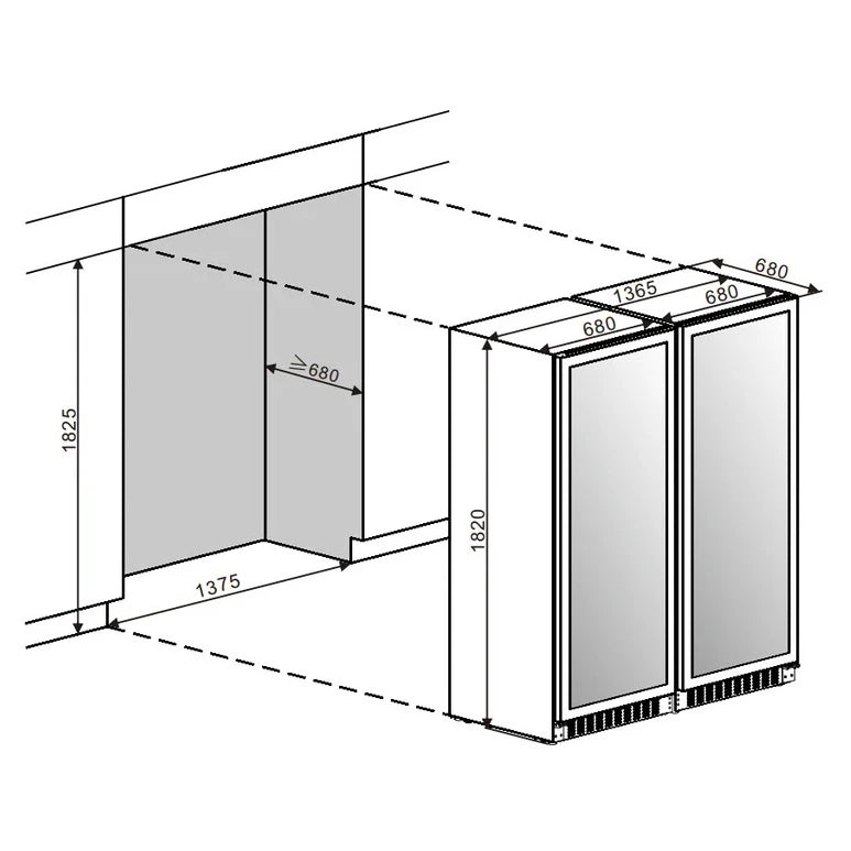 Double-door Wine Cooler 546 bottles mQuvée Velvet 220 Glass