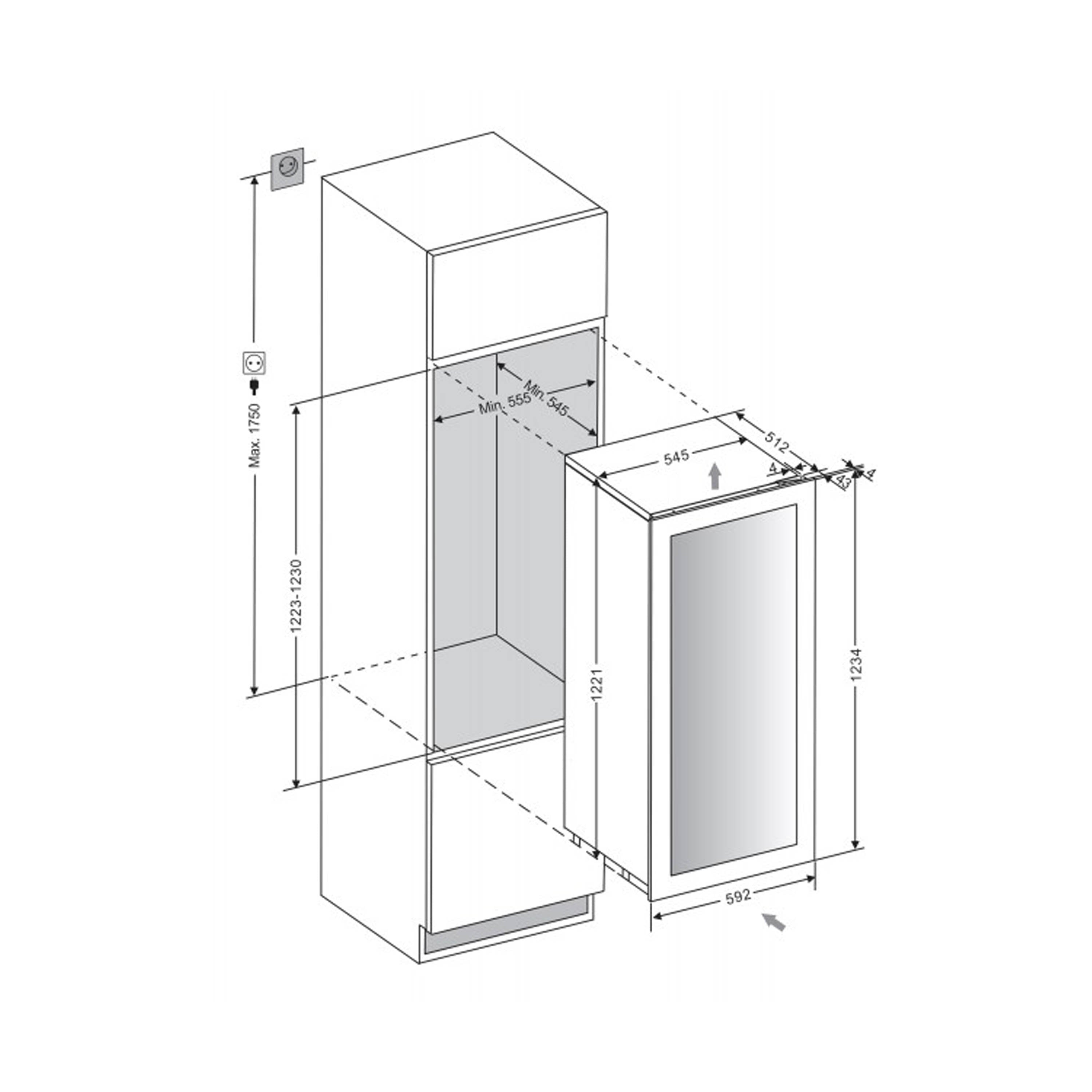 Weinkühlschrank 70 Flaschen WineKeeper 70D Anthracite Black