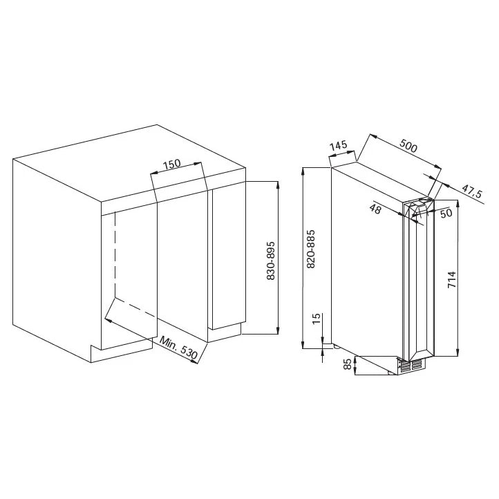 Weinkühlschrank 8 Flaschen Avintage AVU8TNA