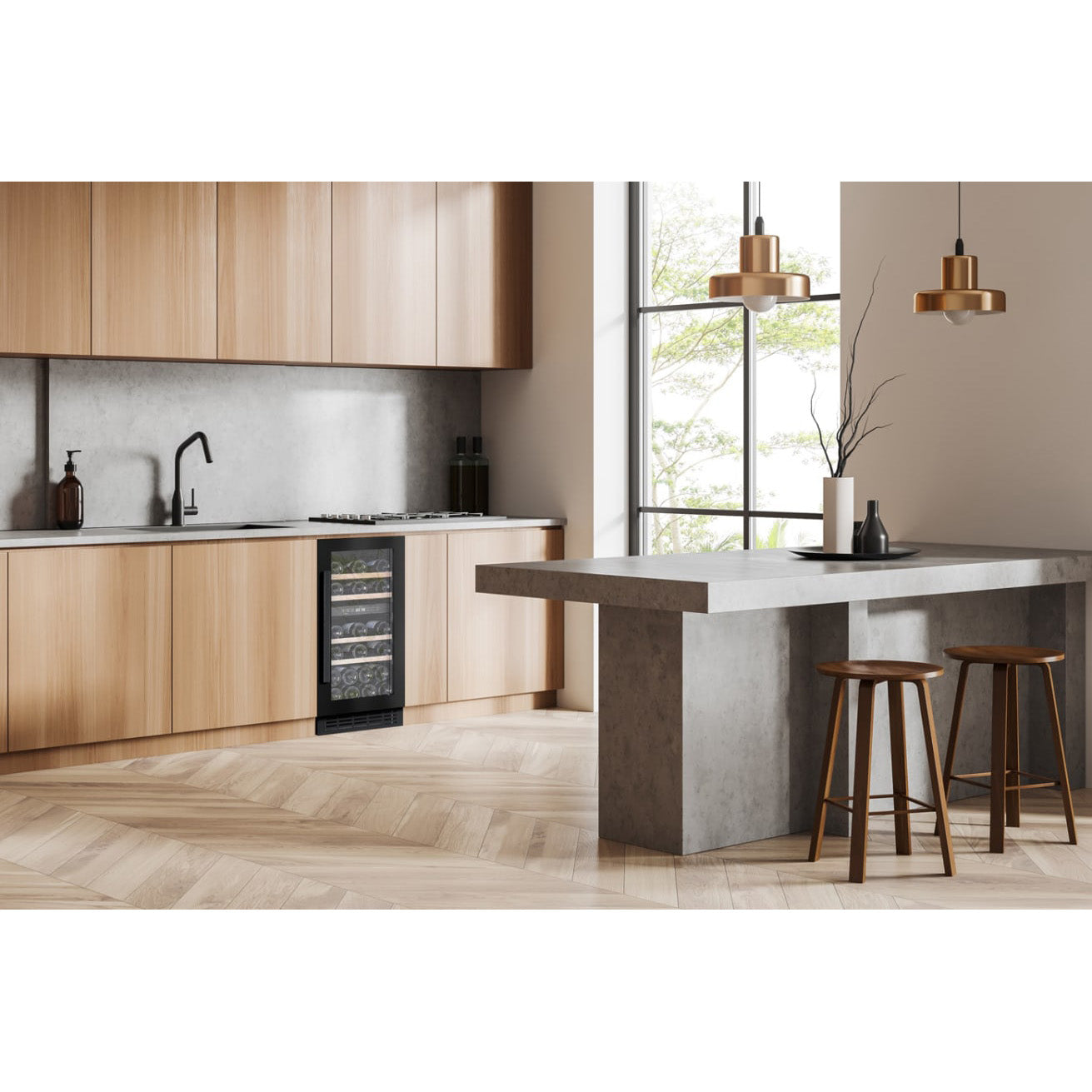 Weinkühlschrank 28 Flaschen Arctic Collection 40D Fullglass Black