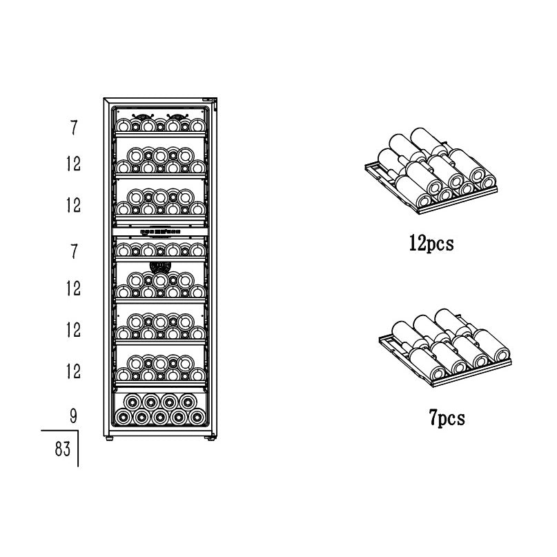Weinkühlschrank 83 Flaschen Polar Collection 83