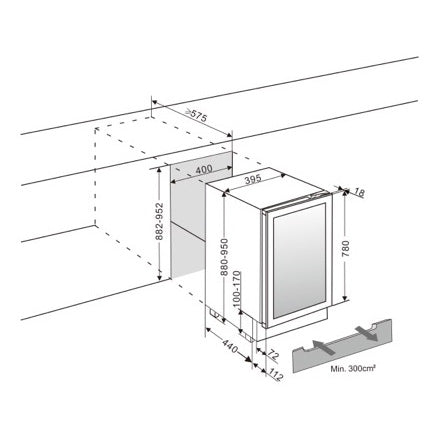 Weinkühlschrank 34 Flaschen WineCave Exclusive 780 40D Panel Ready