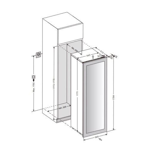 Weinkühlschrank 115 Flaschen WineKeeper 112D Panel Ready Push/Pull