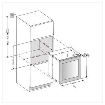 Weinkühlschrank 26 Flaschen WineKeeper Exclusive 25D Panel Ready Push-Pull