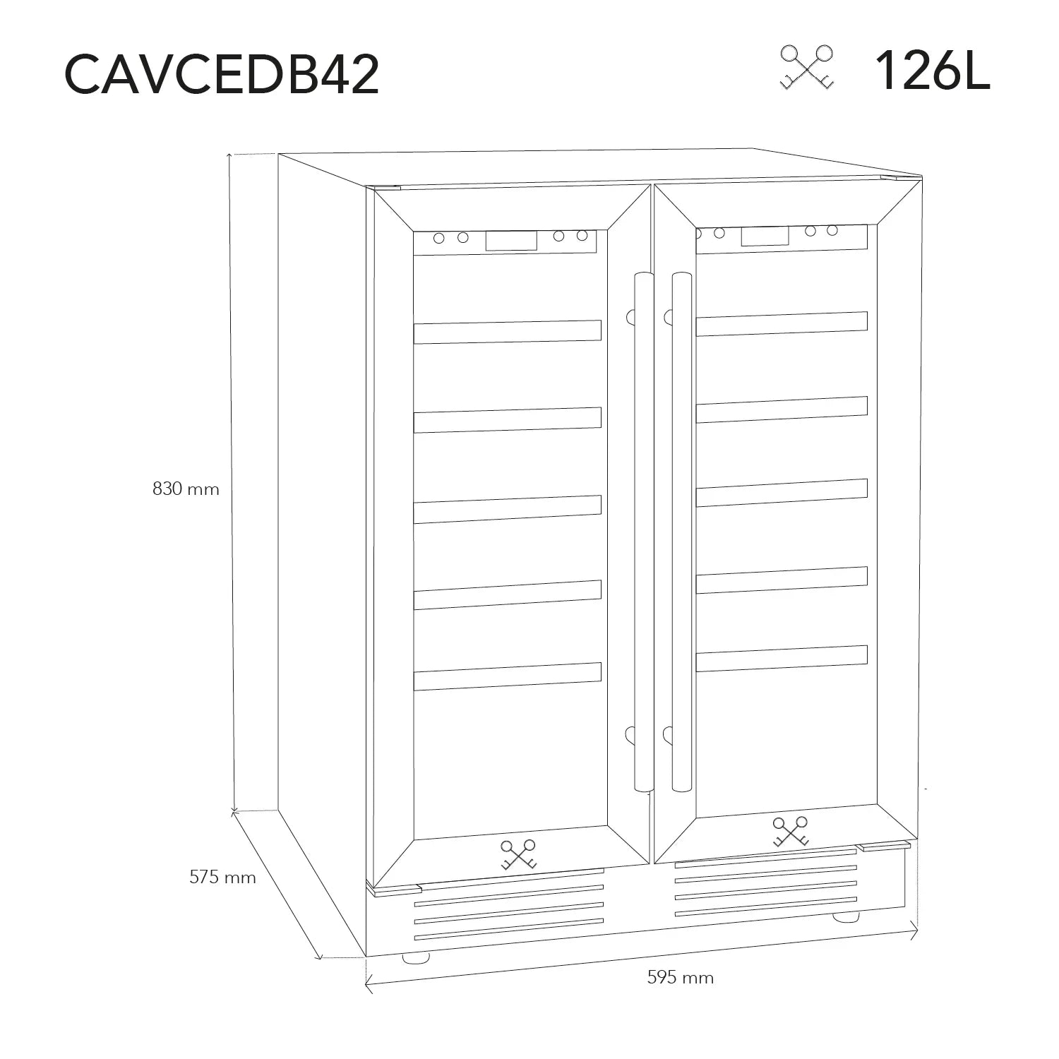 Wine cooler 42 bottles Les Petits Champs CAVCEB42