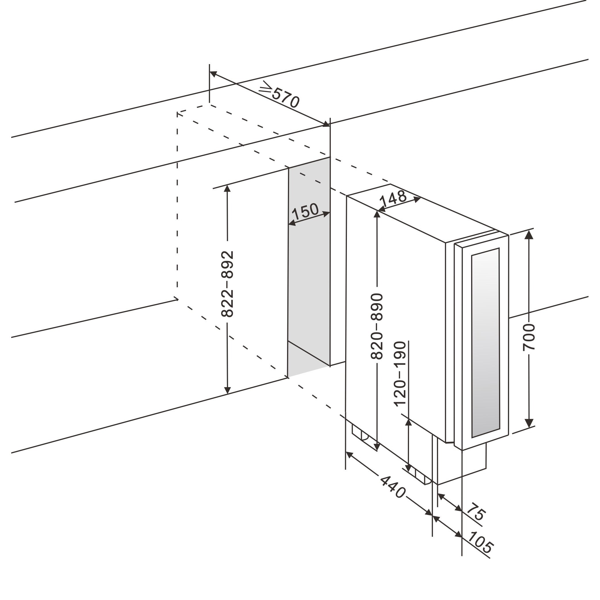Wine Cooler 7 bottles mQuvée WineCave 700 15S Stainless