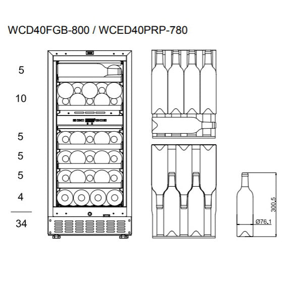 Wine Cooler 34 bottles mQuvée WineCave Exclusive 780 40D Anthracite Black