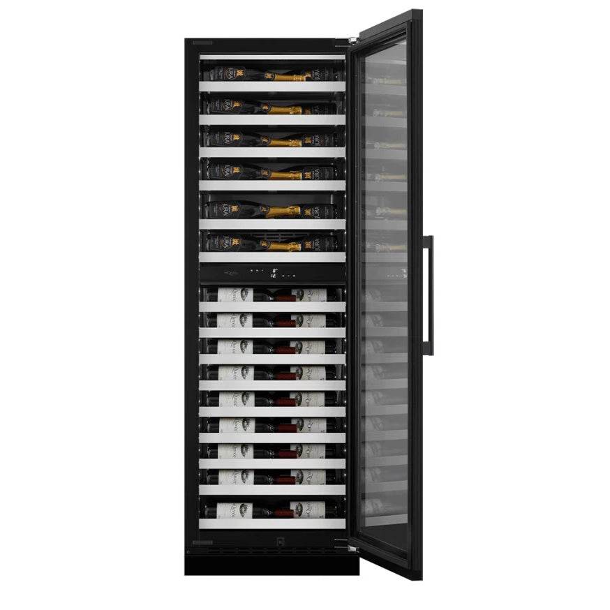Wine Cooler 57 bottles mQuvée WineCave Slim 182D Fullglass Black