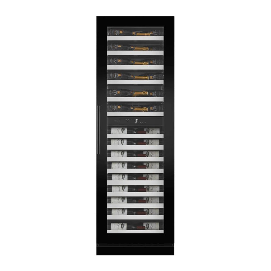 Wine Cooler 57 bottles mQuvée WineCave Slim 182D Fullglass Black