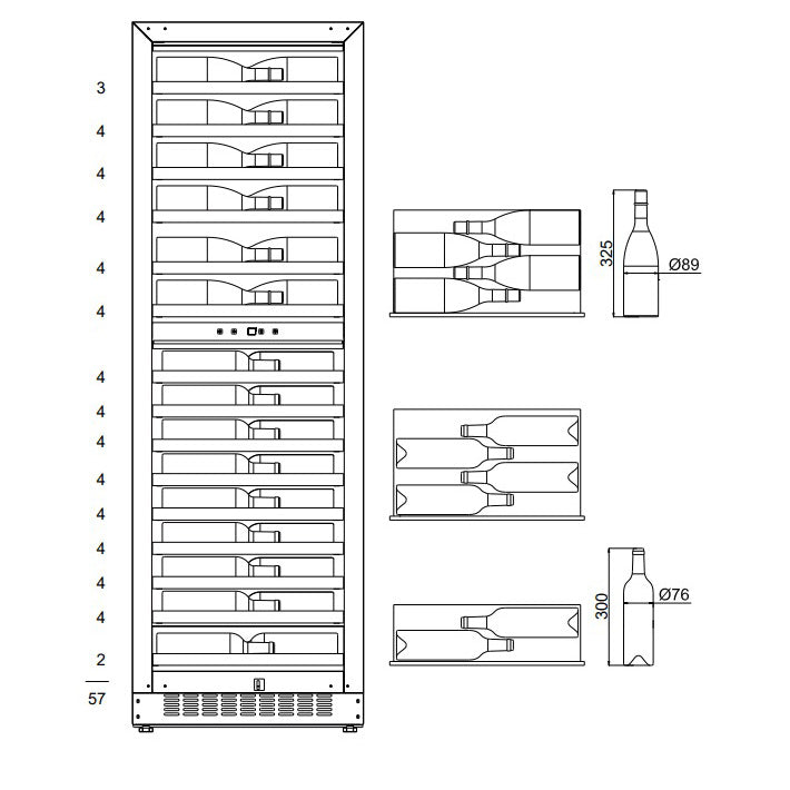 Wine Cooler 57 bottles mQuvée WineCave Slim 182D Fullglass Black