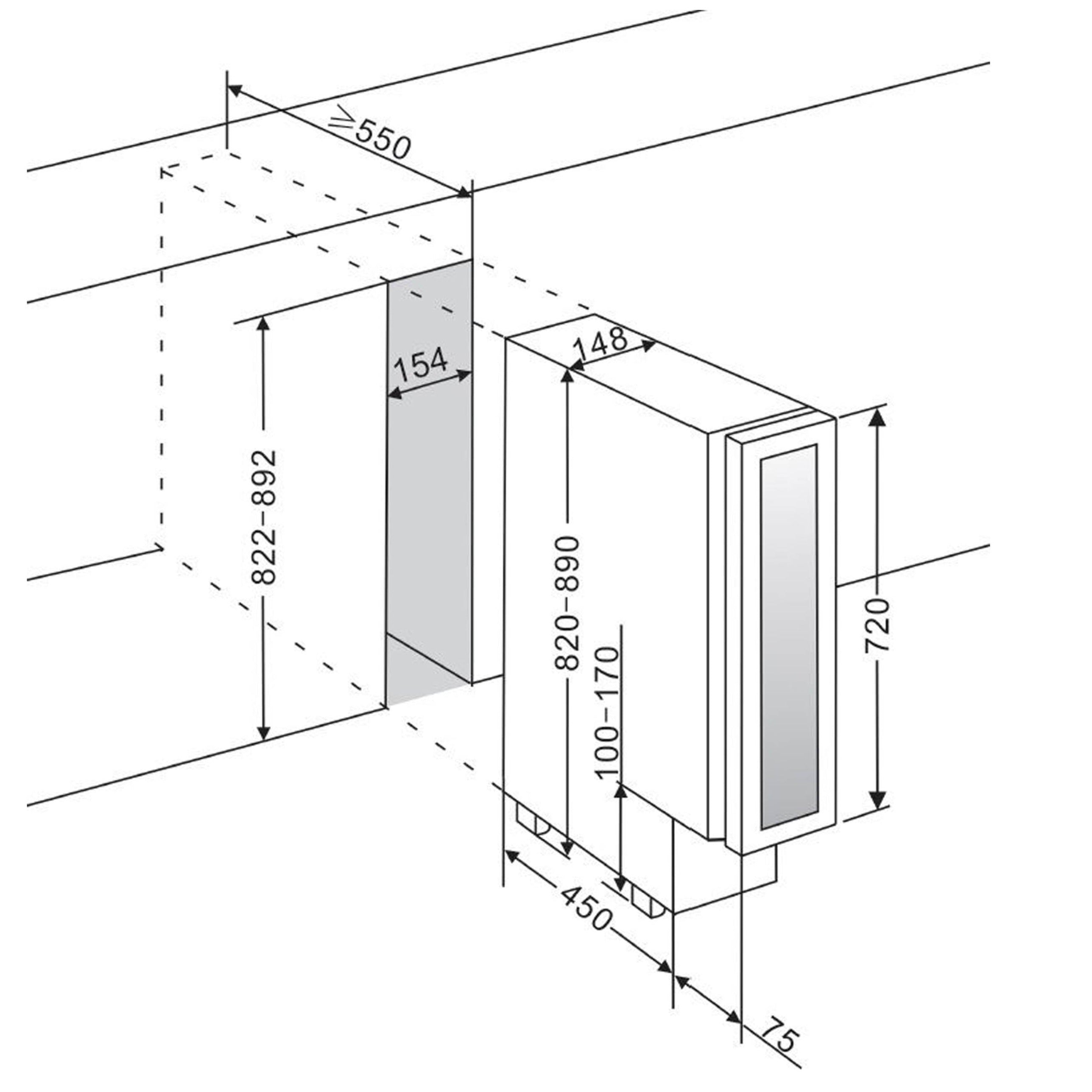 Weinkühlschrank 7 Flaschen WineCave 720 15S Anthracite Black