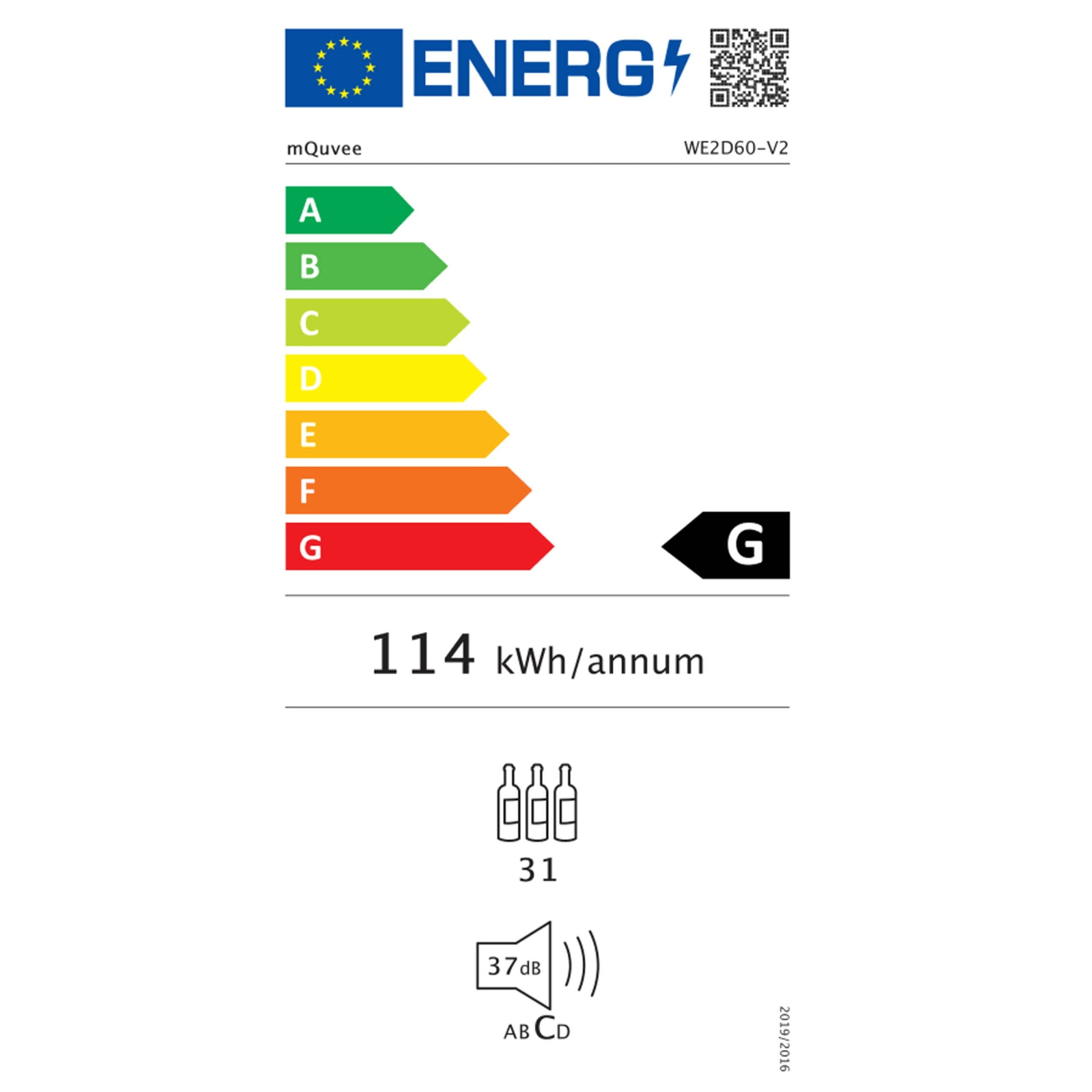 Weinkühlschrank 31 Flaschen WineCave 60D2 Stainless