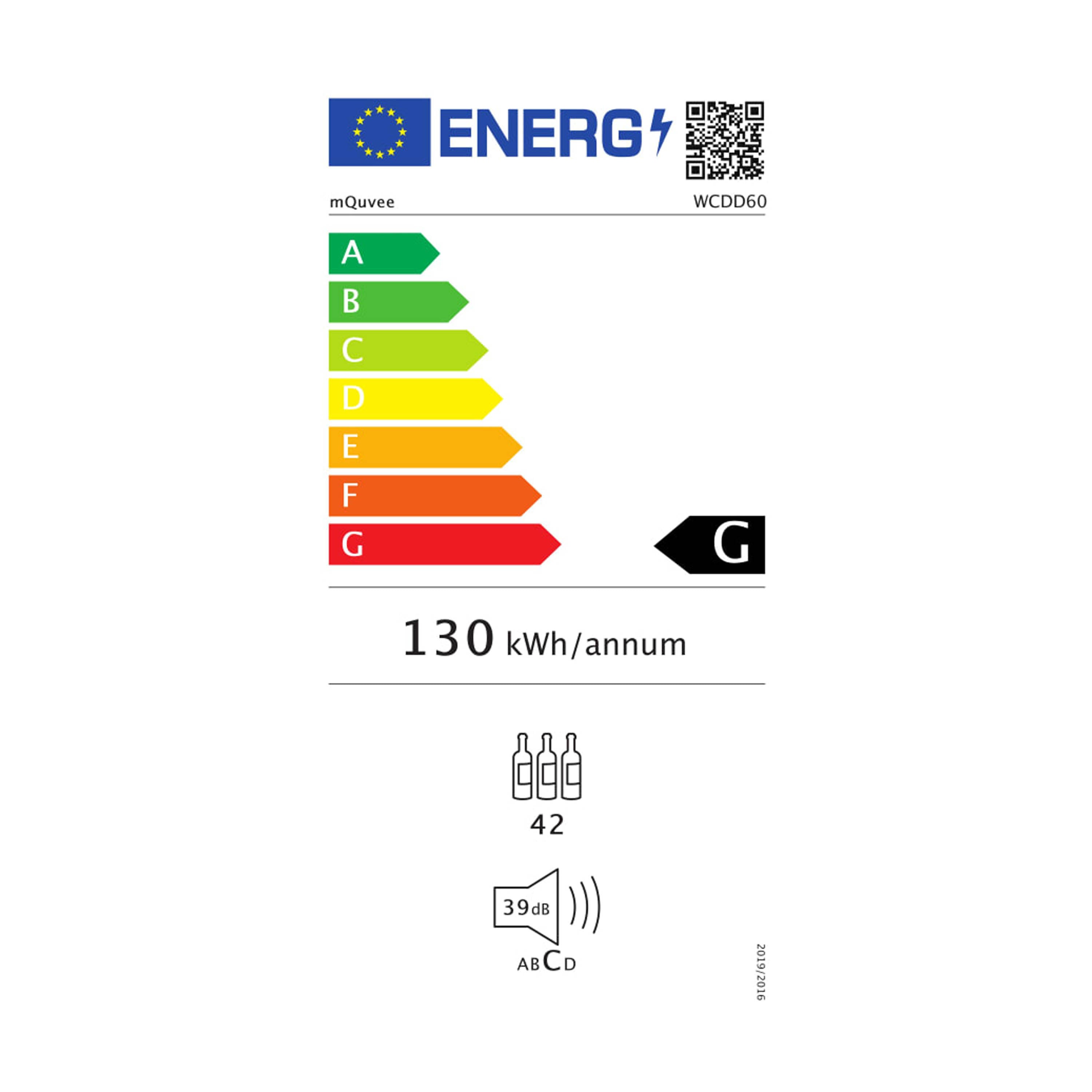 Weinkühlschrank 45 Flaschen WineCave 60DD Fullglass Black