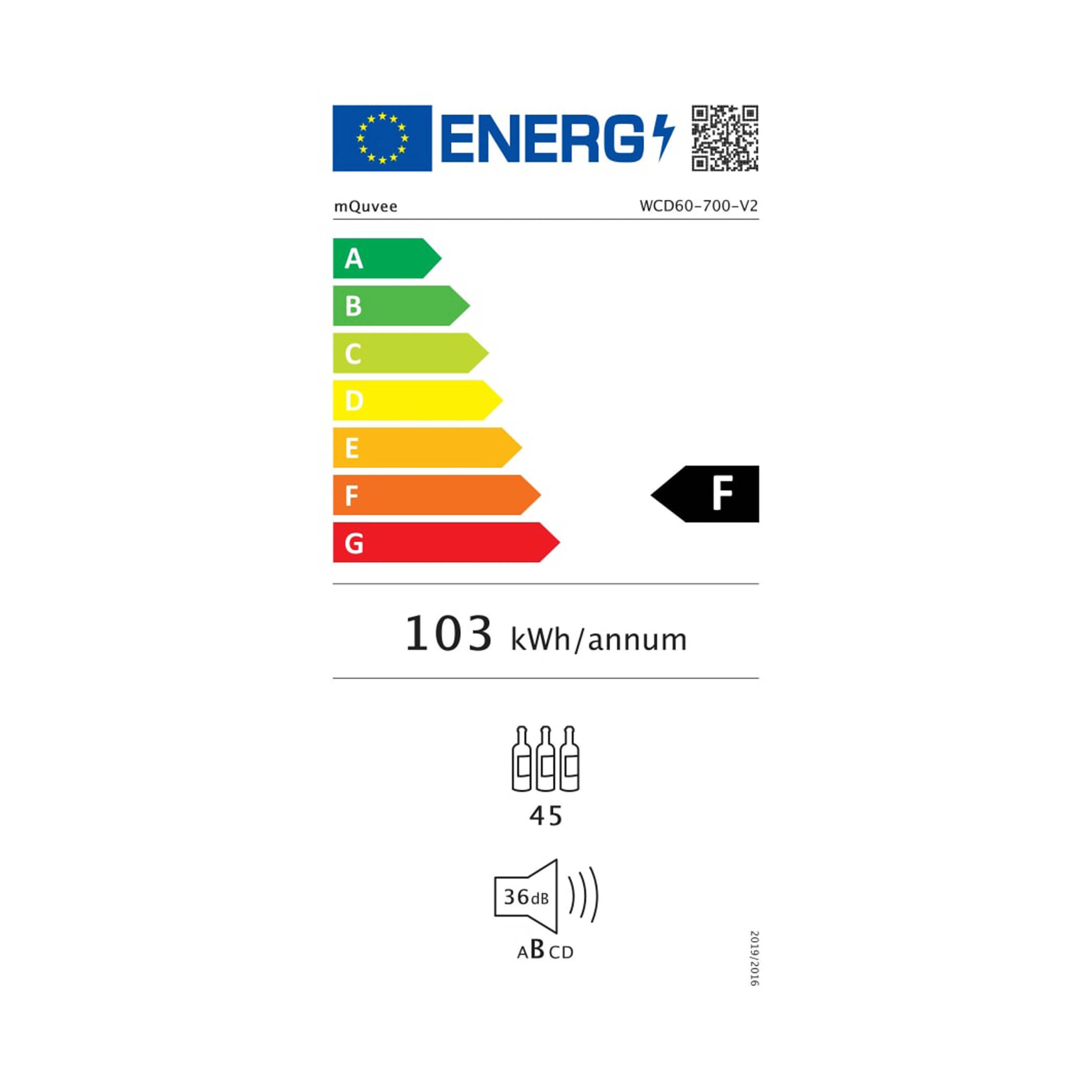 Weinkühlschrank 45 Flaschen WineCave 700 60D Anthracite Black