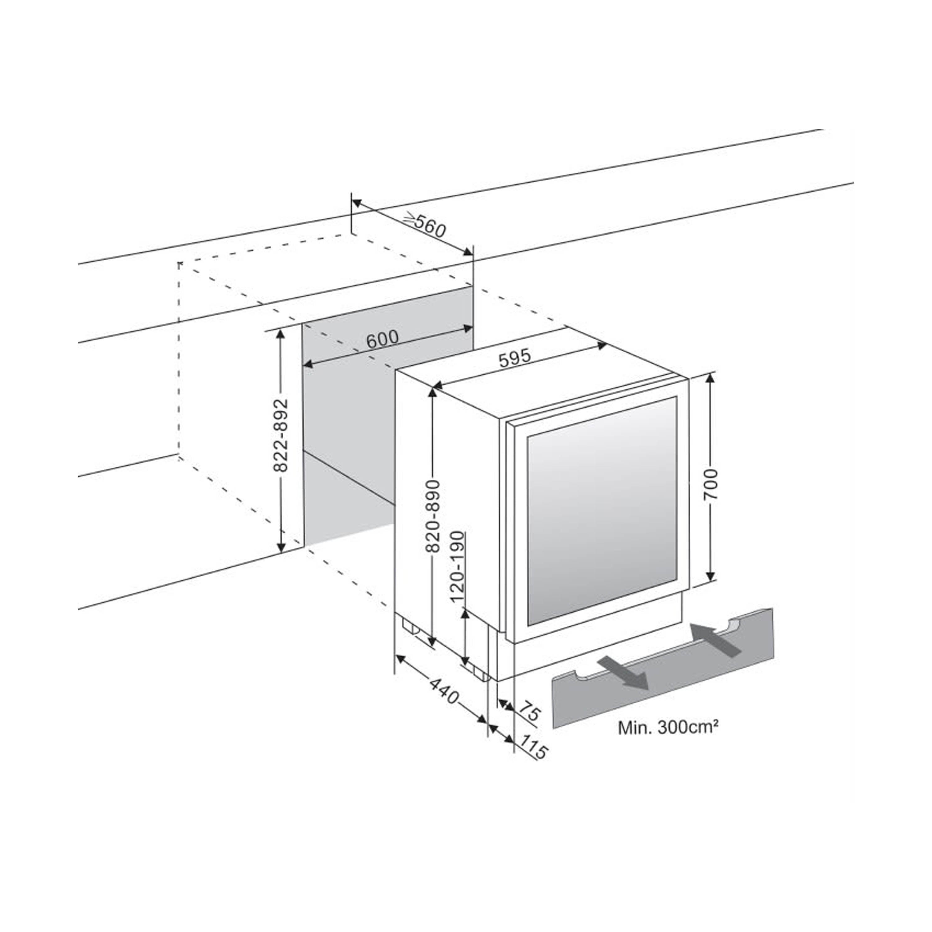 Weinkühlschrank 45 Flaschen WineCave 700 60D Stainless