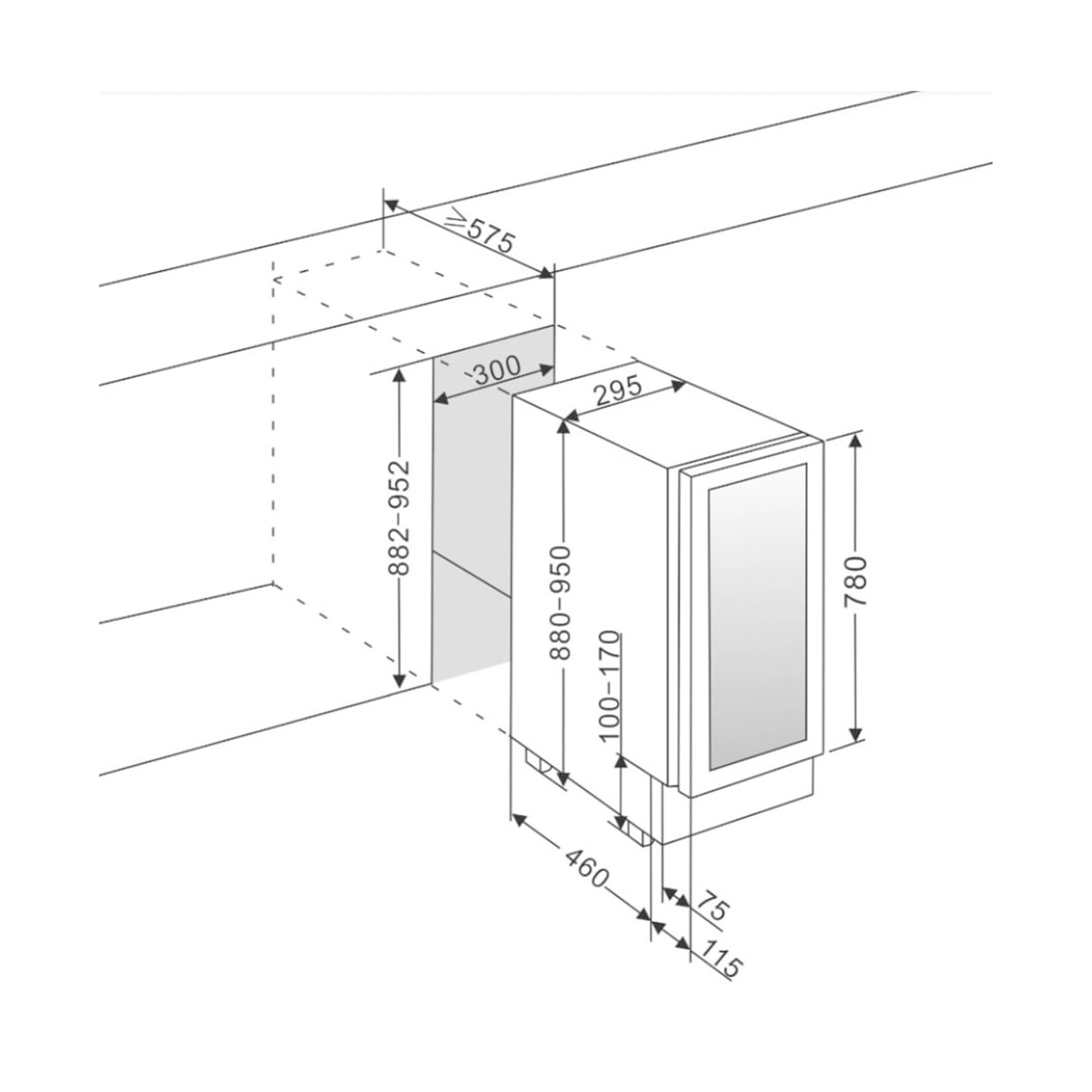 Weinkühlschrank 16 Flaschen WineCave 780 30D Anthracite Black