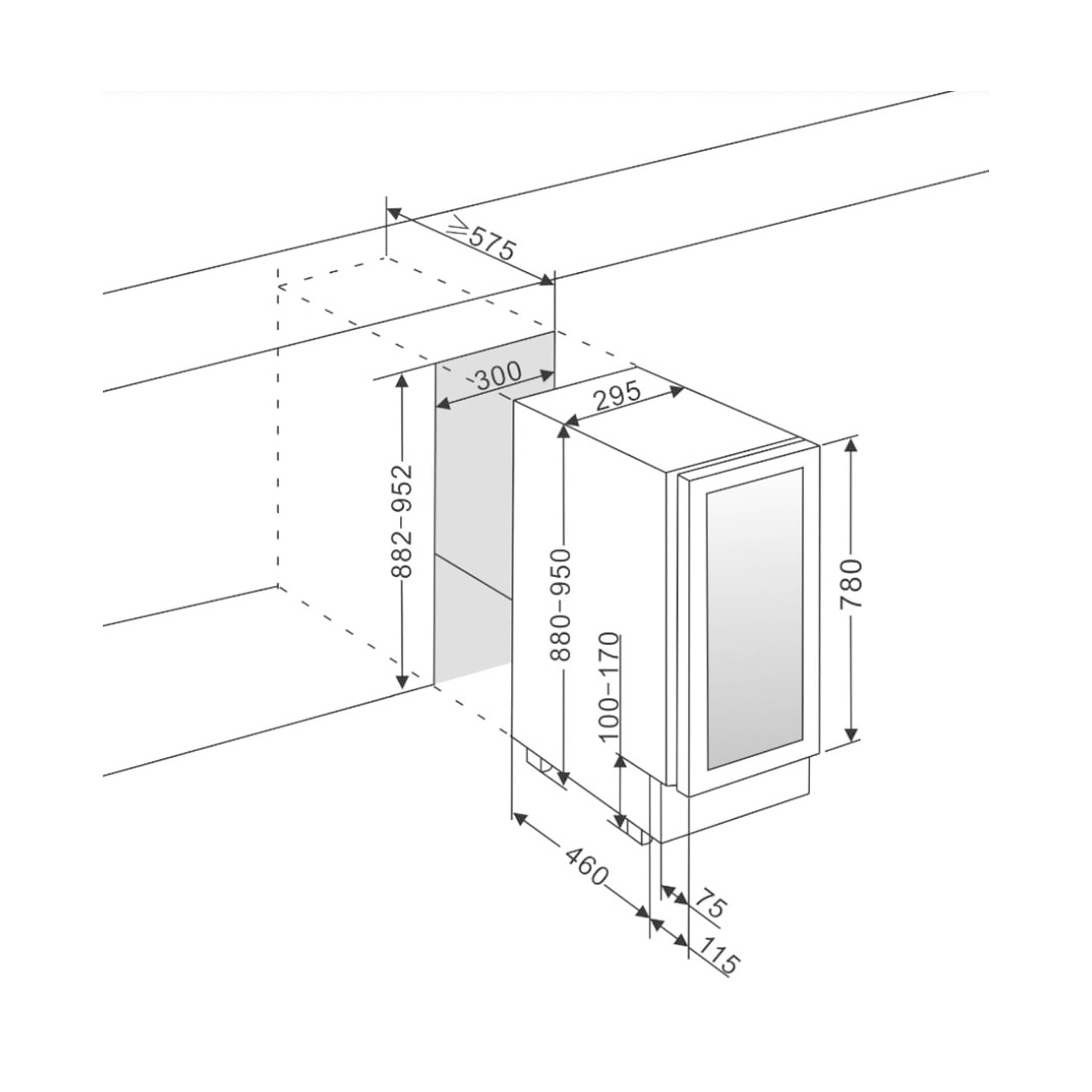 Weinkühlschrank 16 Flaschen WineCave 780 30D Stainless