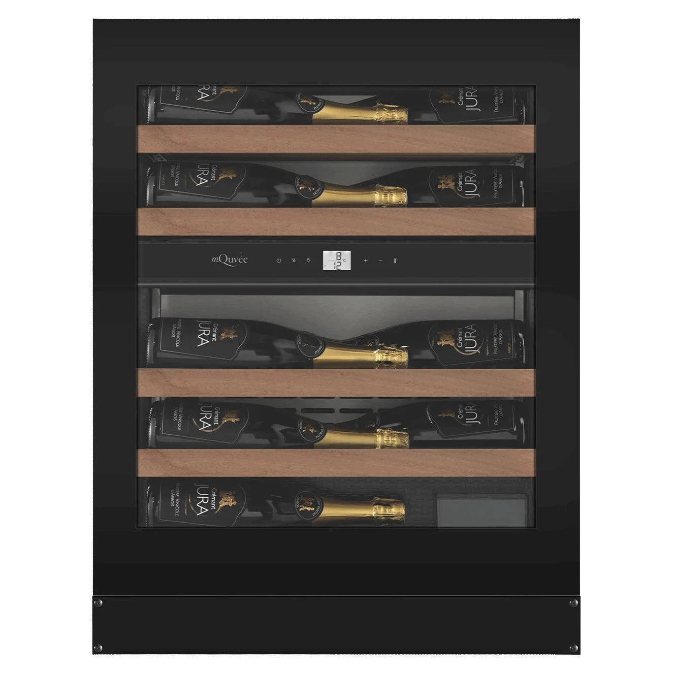 Wine Cooler 22 bottles mQuvée WineCave Exclusive 700 60D Slim FullGlass Black Push/Pull