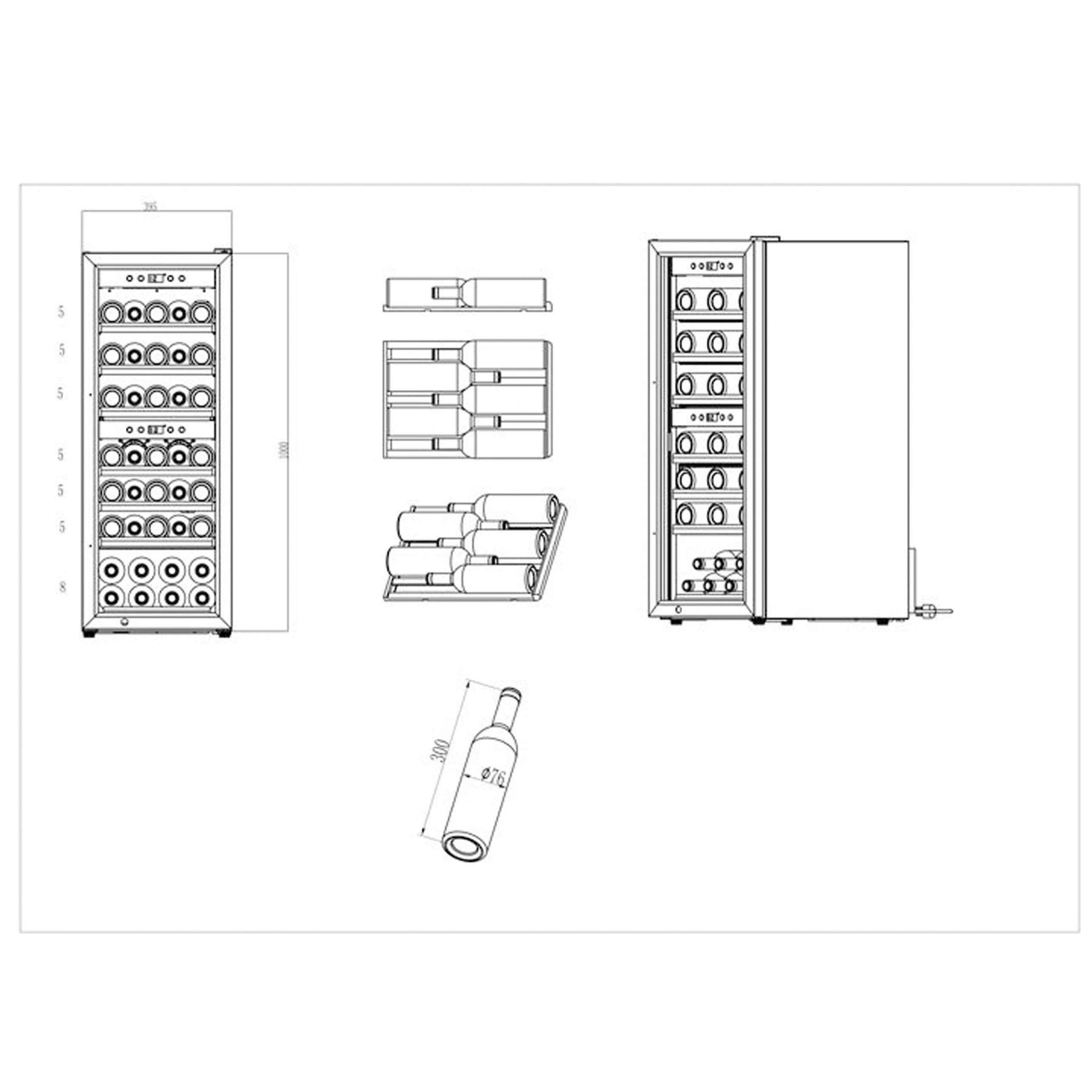 Weinkühlschrank 38 Flaschen WineExpert 38 Fullglass Black
