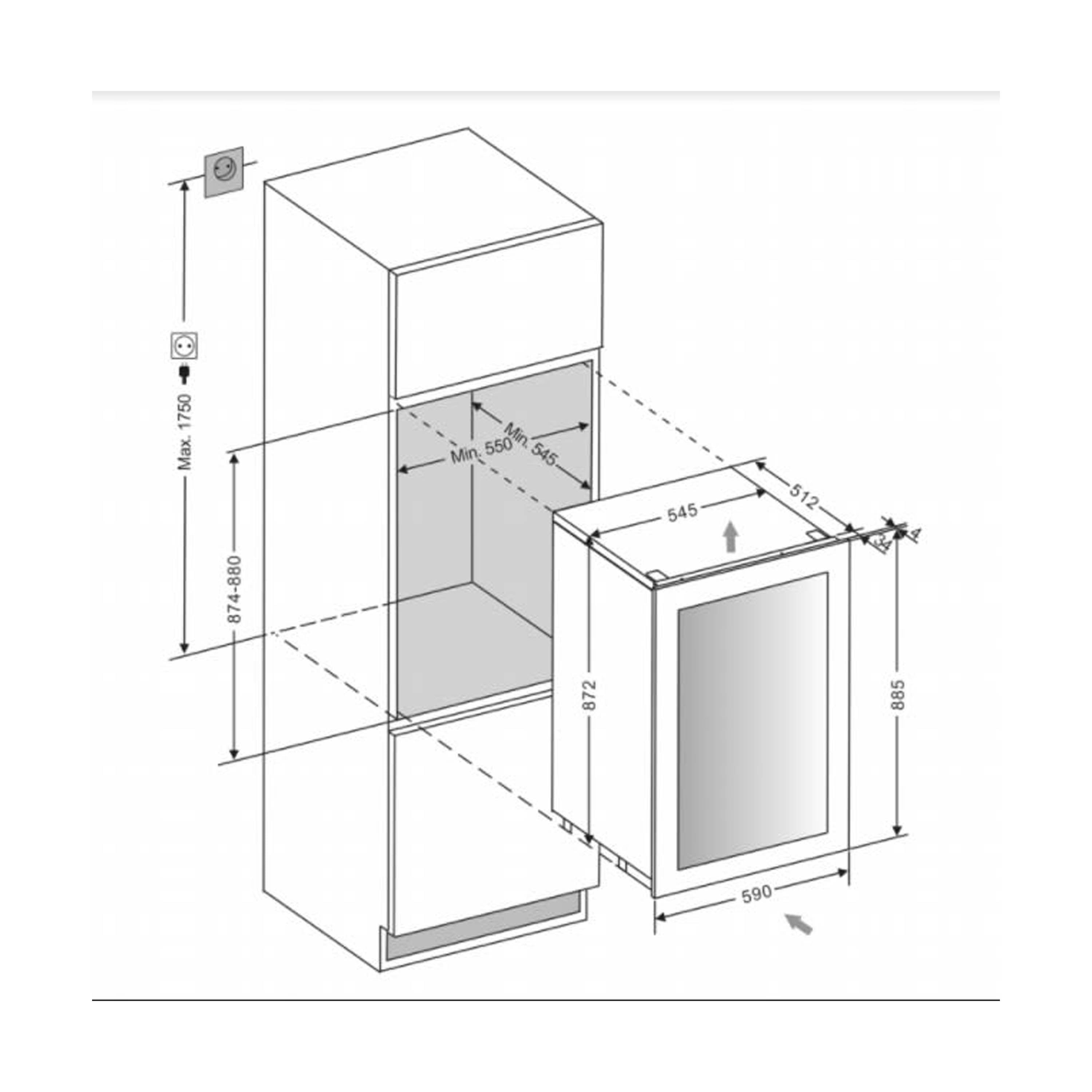 Weinkühlschrank 49 Flaschen WineKeeper 49D Fullglass Black
