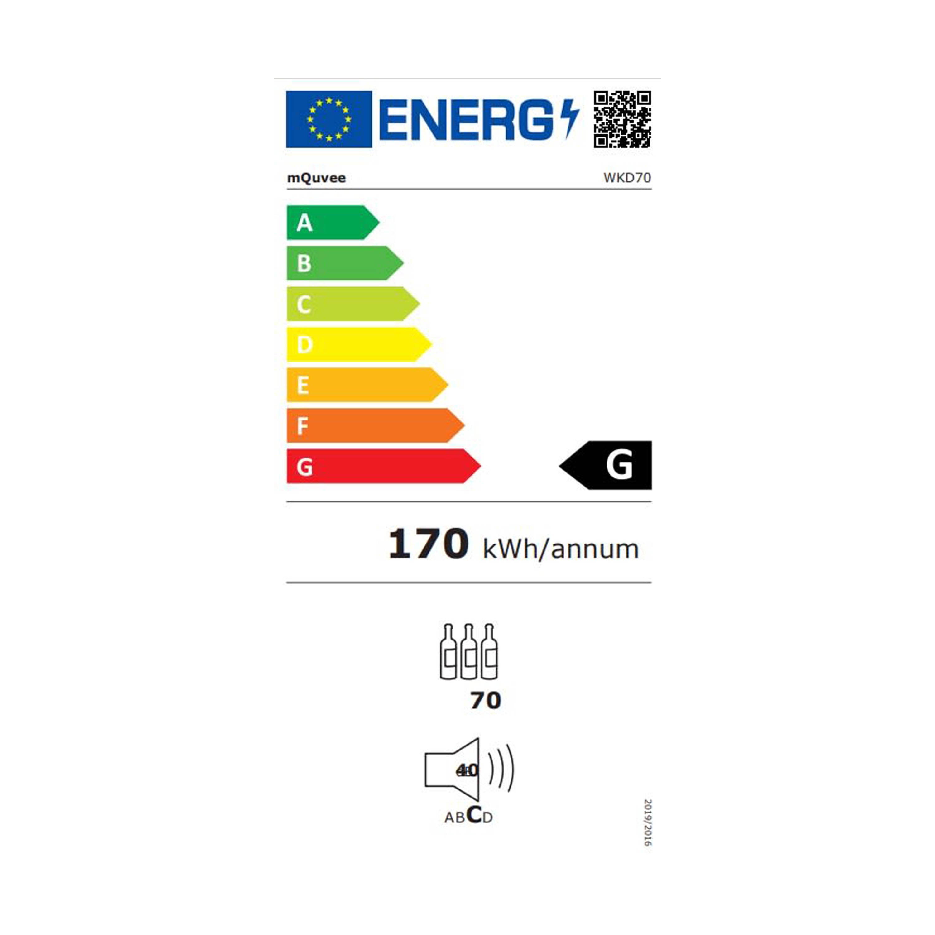 Weinkühlschrank 70 Flaschen WineKeeper 70D Anthracite Black