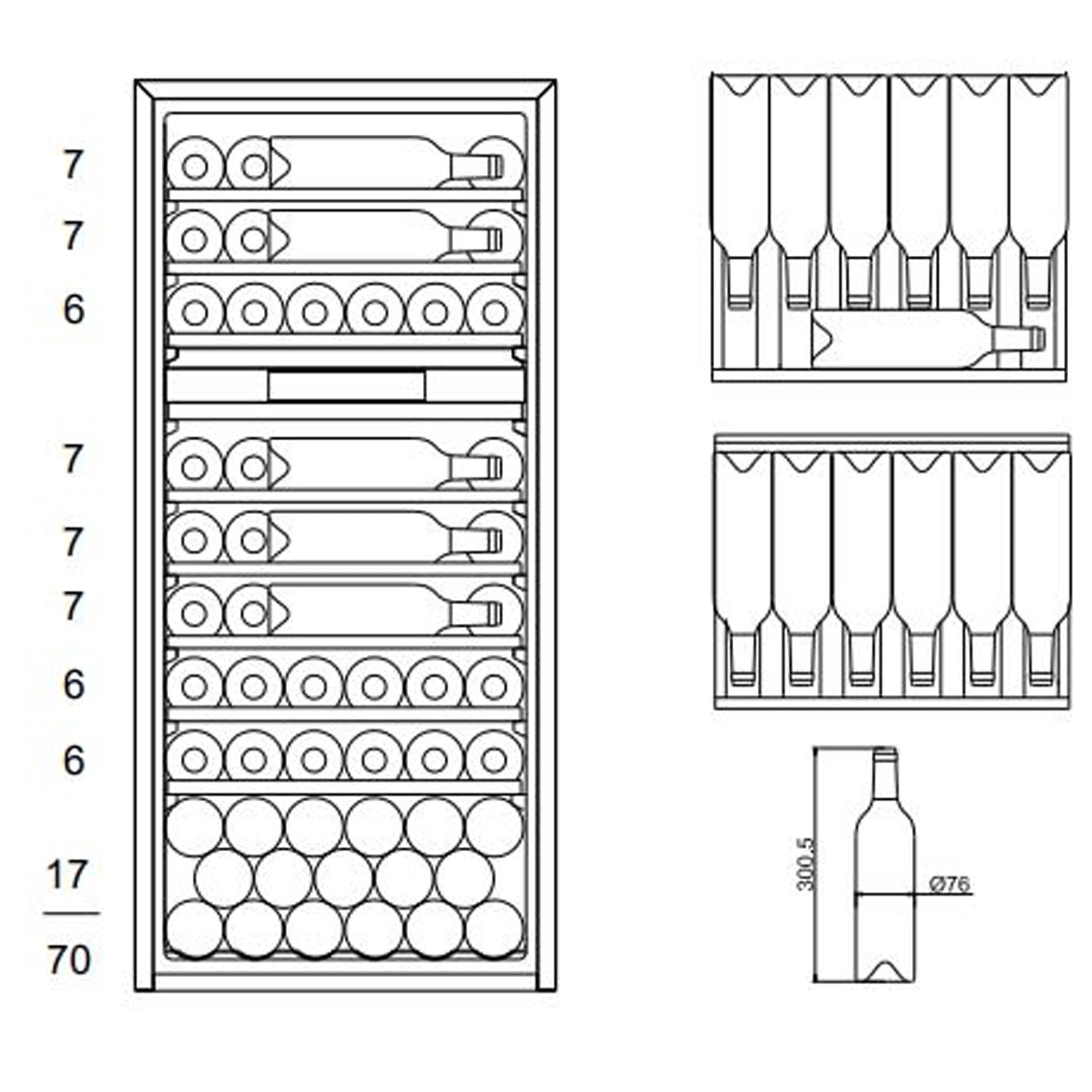 Weinkühlschrank 70 Flaschen WineKeeper 70D Stainless