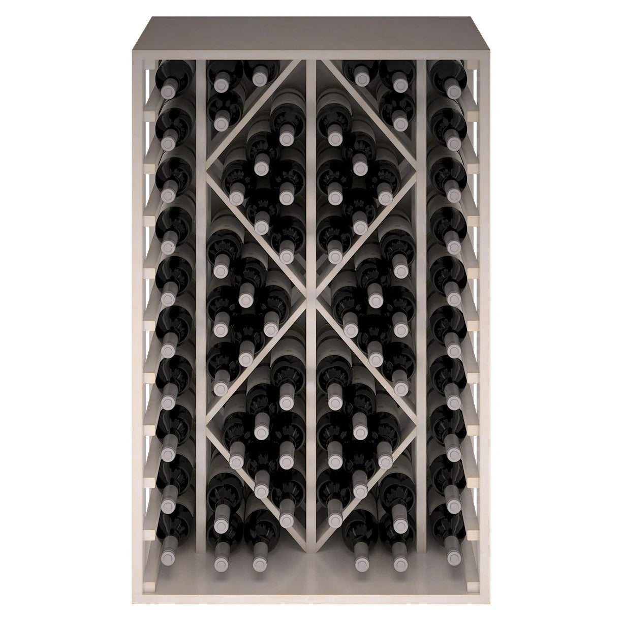 Weinregal aus Kiefernholz mit Rauten für 68 Flaschen, Expovinalia Godello EW2530