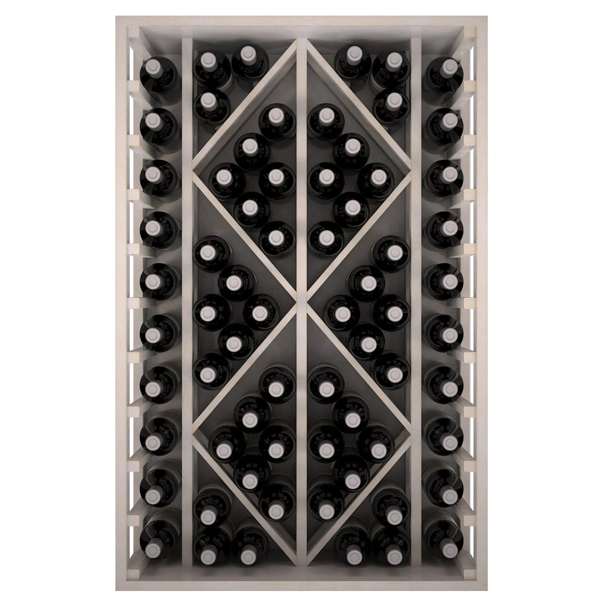 Weinregal aus Kiefernholz mit Rauten für 68 Flaschen, Expovinalia Godello EW2530