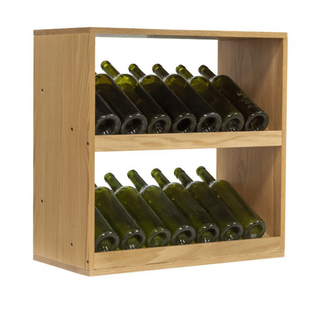 mQuvée wine rack Label View – 60x60x30 cm, 14 bottles, oak