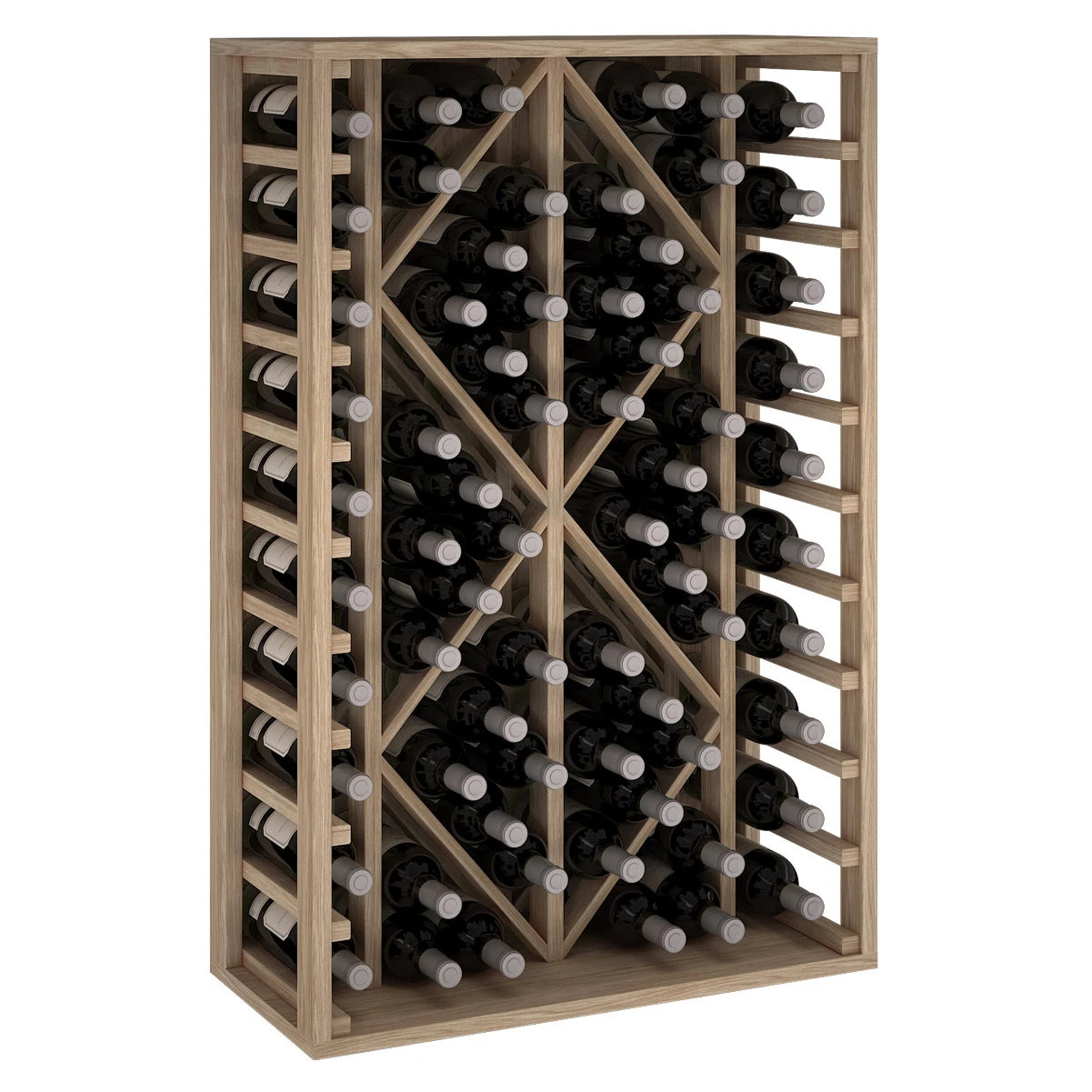 Weinregal aus Eichenholz mit Rauten für 68 Flaschen, Expovinalia Godello ER2530