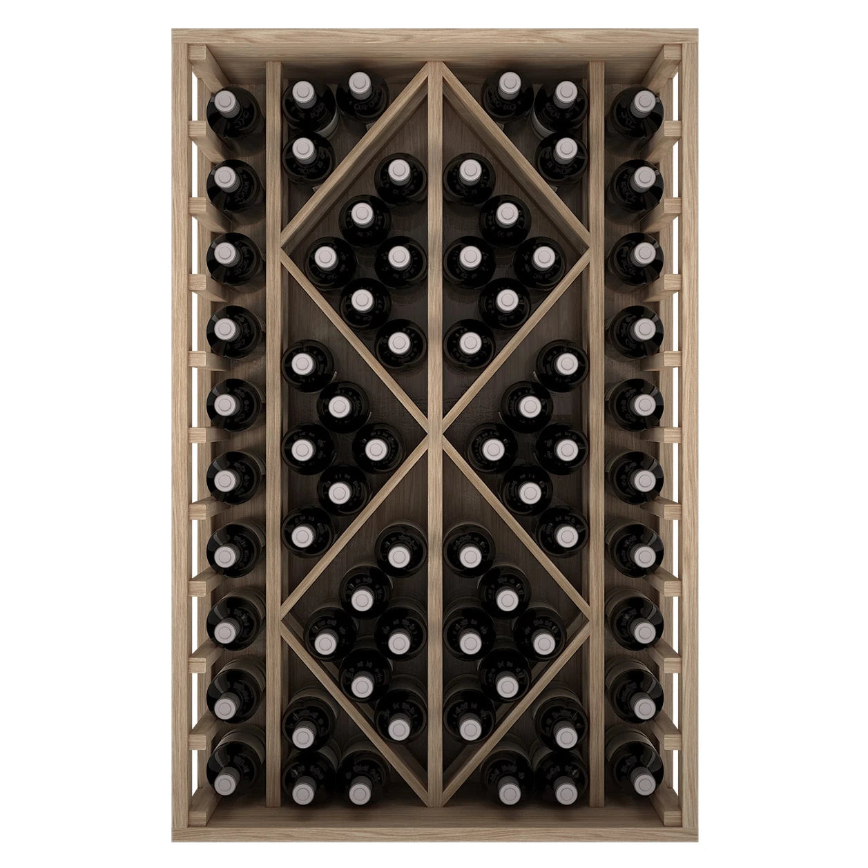 Weinregal aus Kiefernholz mit Rauten für 68 Flaschen, Expovinalia Godello EX2530